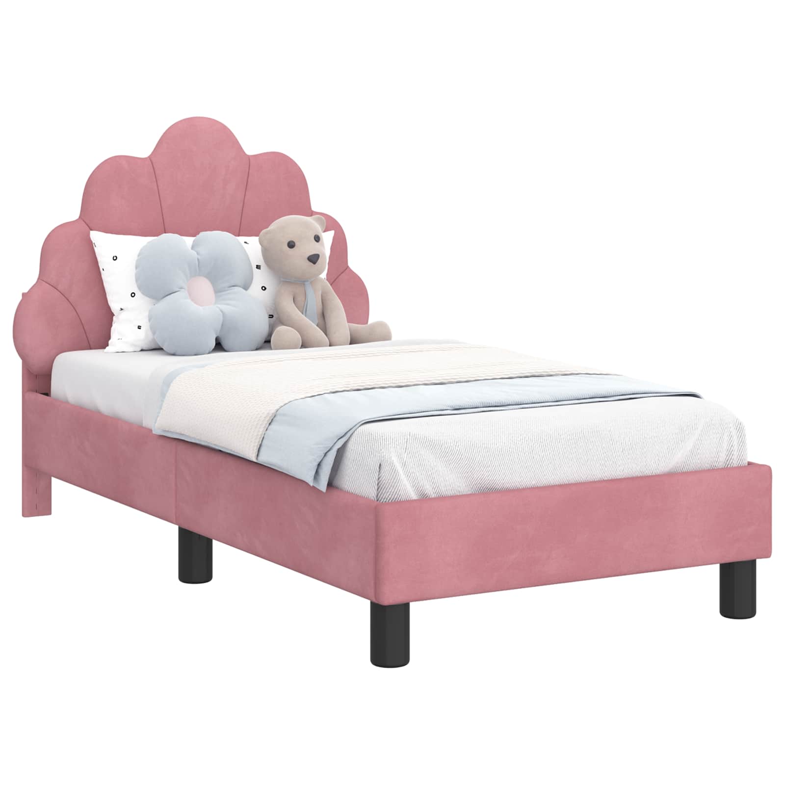 Peuterbedframe met hoofdbord Roze 70 x 140 cm Fluweel is nu te koop bij PeponiXL, paradijselijk wonen!