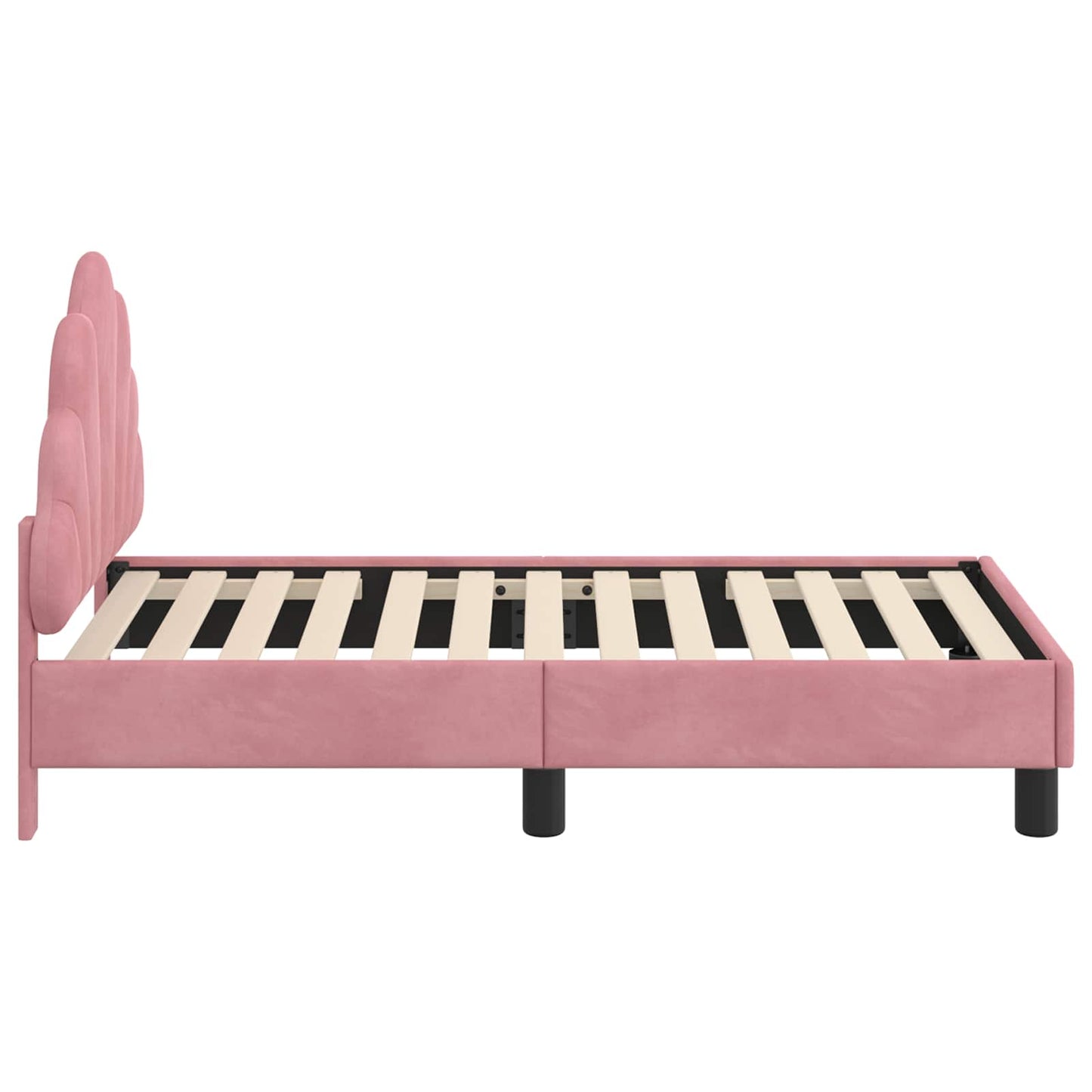 Peuterbedframe met hoofdbord Roze 70 x 140 cm Fluweel is nu te koop bij PeponiXL, paradijselijk wonen!