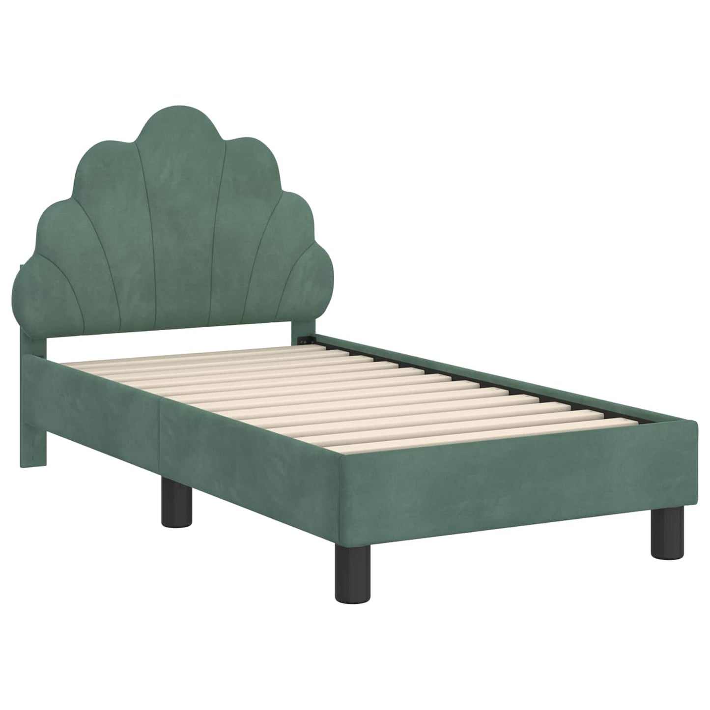 Peuterbedframe met hoofdbord Zeegroen 70 x 140 cm Fluweel is nu te koop bij PeponiXL, paradijselijk wonen!