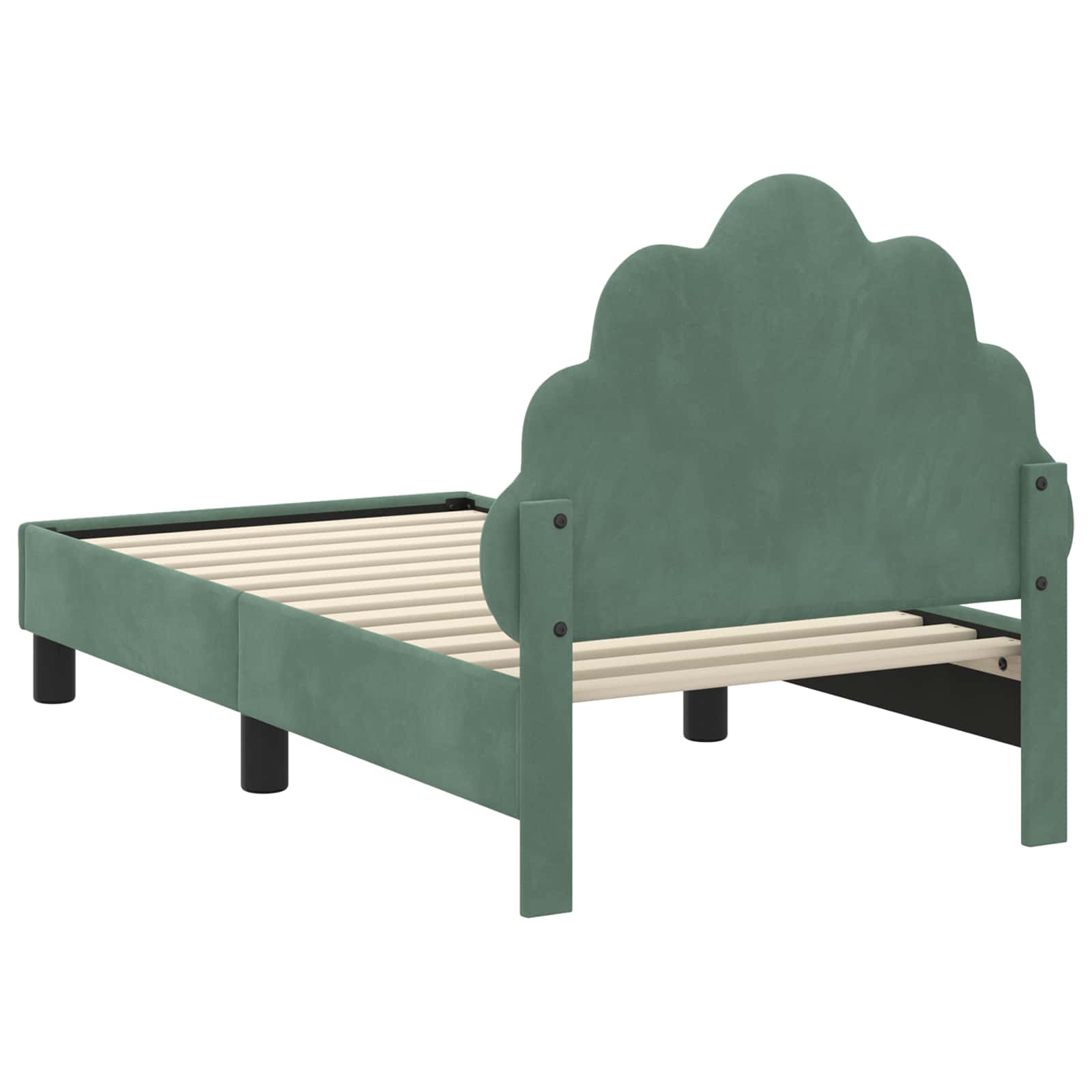 Peuterbedframe met hoofdbord Zeegroen 70 x 140 cm Fluweel is nu te koop bij PeponiXL, paradijselijk wonen!