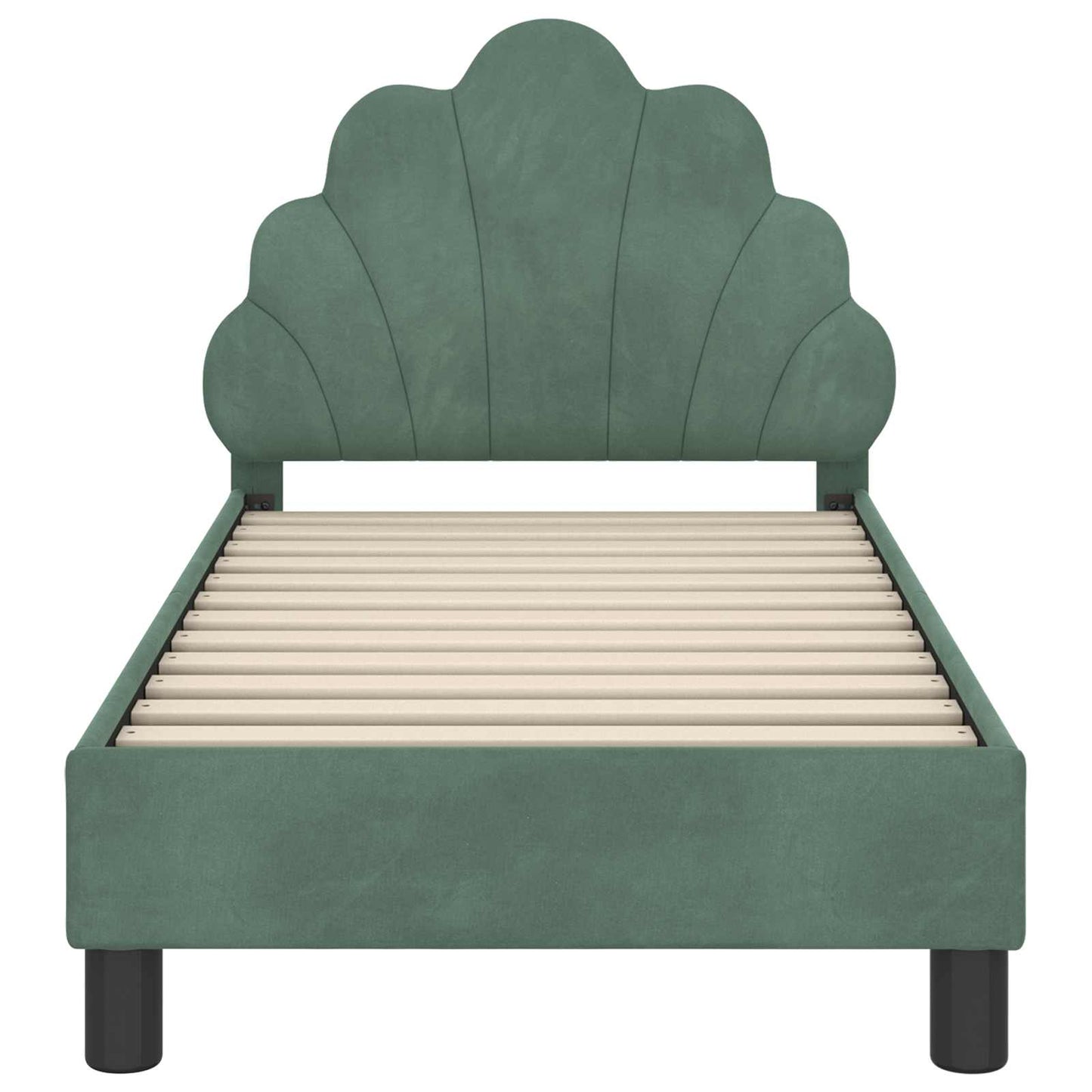 Peuterbedframe met hoofdbord Zeegroen 70 x 140 cm Fluweel is nu te koop bij PeponiXL, paradijselijk wonen!