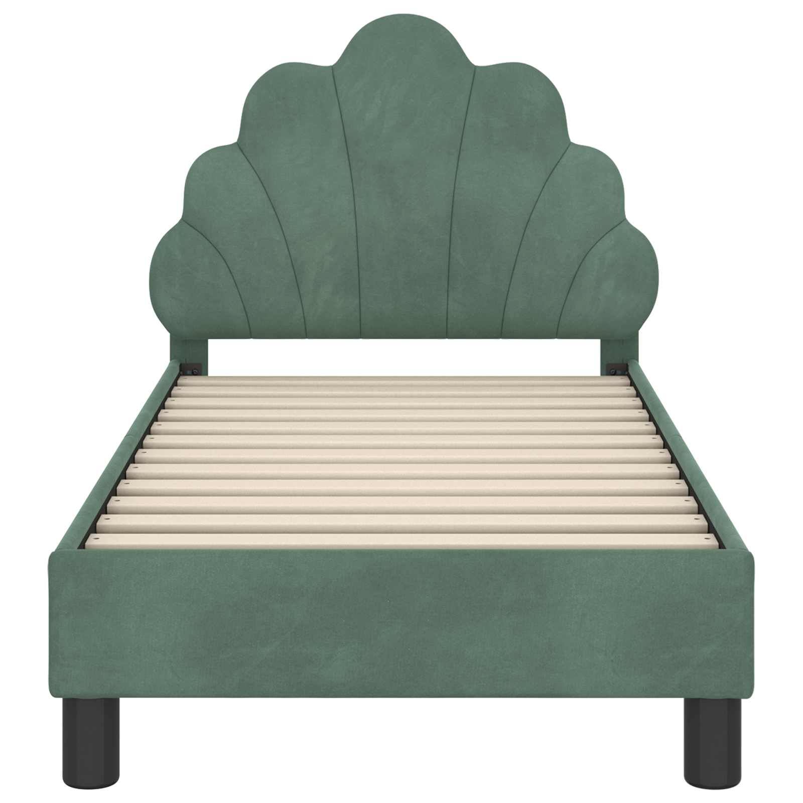 Peuterbedframe met hoofdbord Zeegroen 70 x 140 cm Fluweel is nu te koop bij PeponiXL, paradijselijk wonen!