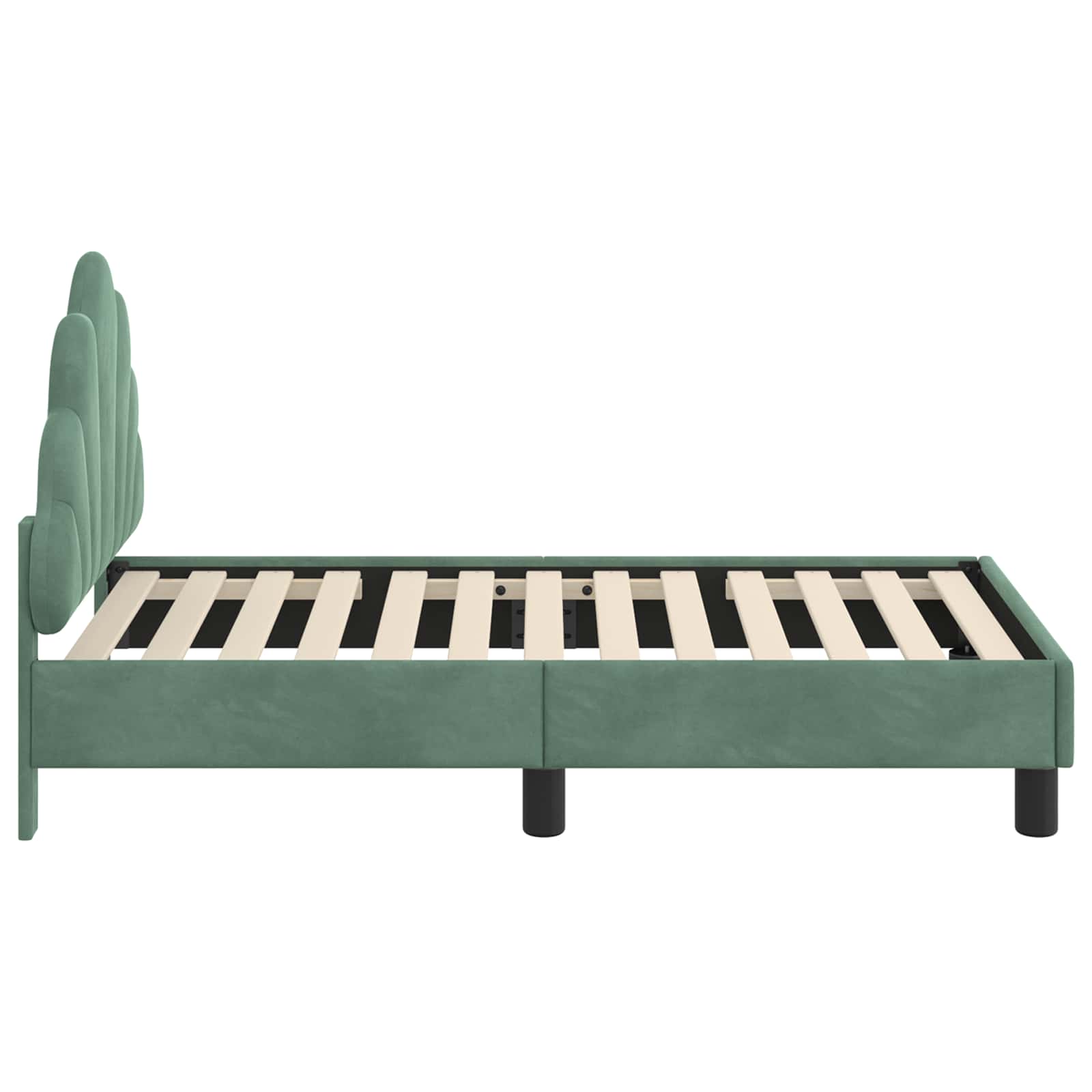 Peuterbedframe met hoofdbord Zeegroen 70 x 140 cm Fluweel is nu te koop bij PeponiXL, paradijselijk wonen!