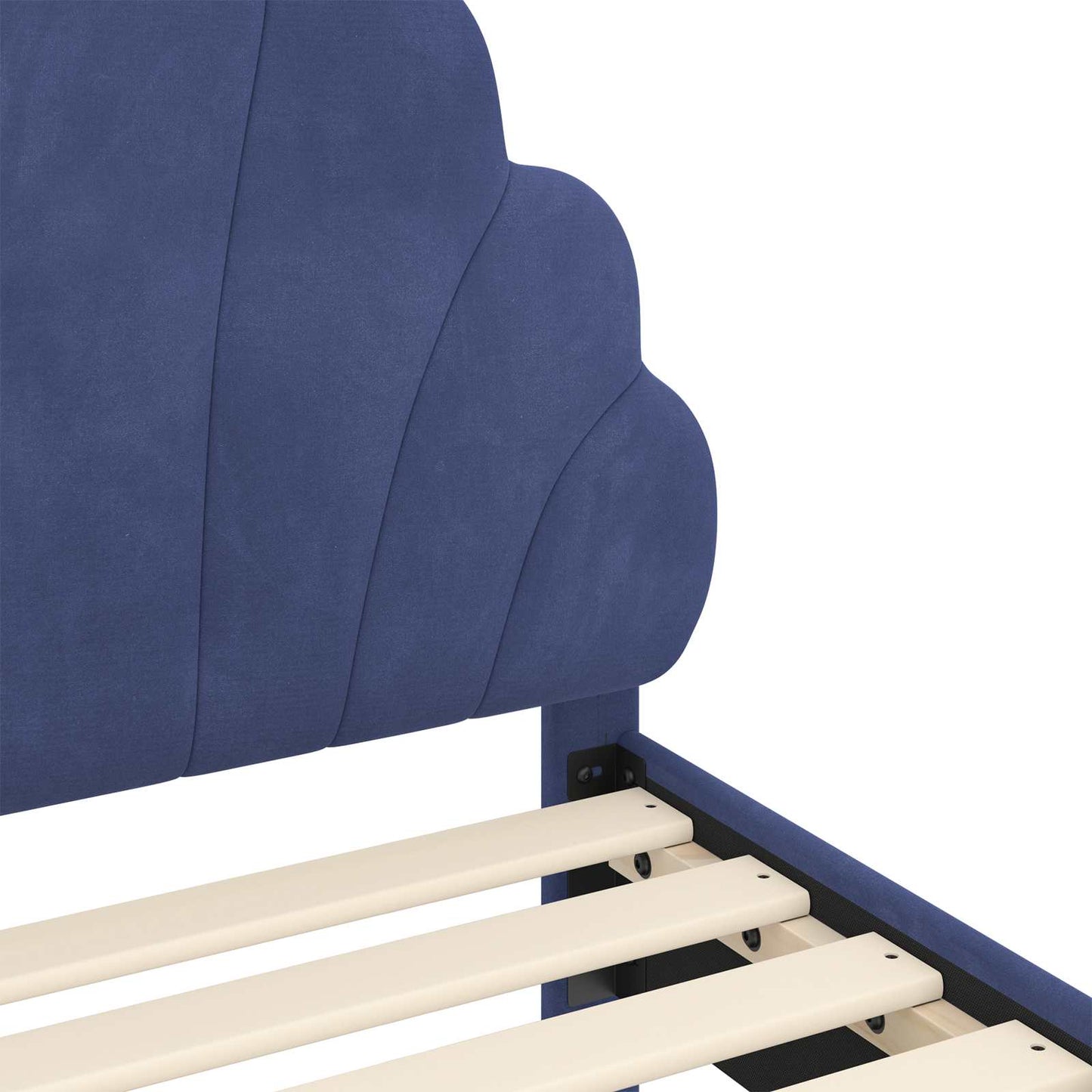 Peuterbedframe met hoofdbord Politieblauw 70 x 140 cm Fluweel is nu te koop bij PeponiXL, paradijselijk wonen!
