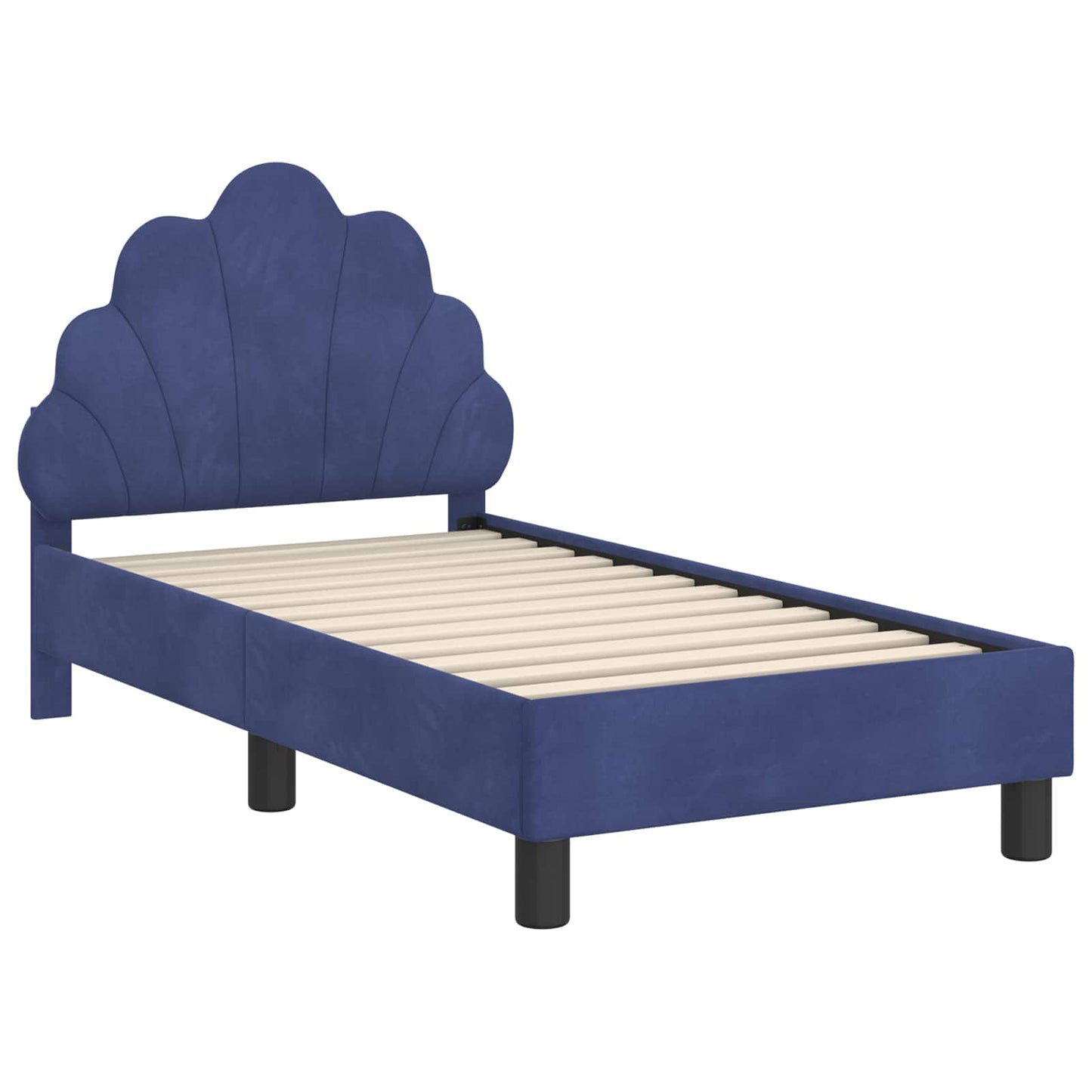 Peuterbedframe met hoofdbord Politieblauw 70 x 140 cm Fluweel is nu te koop bij PeponiXL, paradijselijk wonen!