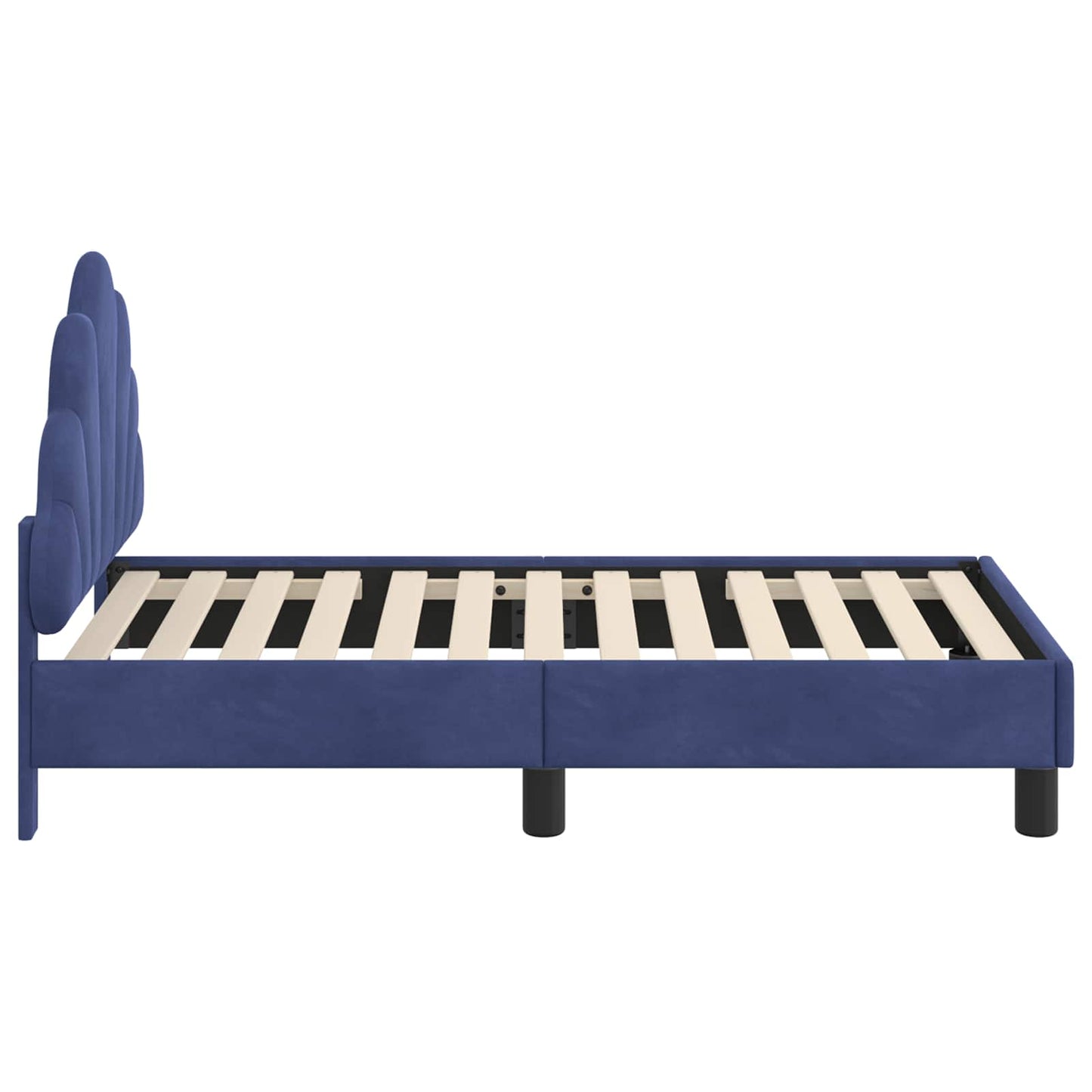 Peuterbedframe met hoofdbord Politieblauw 70 x 140 cm Fluweel is nu te koop bij PeponiXL, paradijselijk wonen!