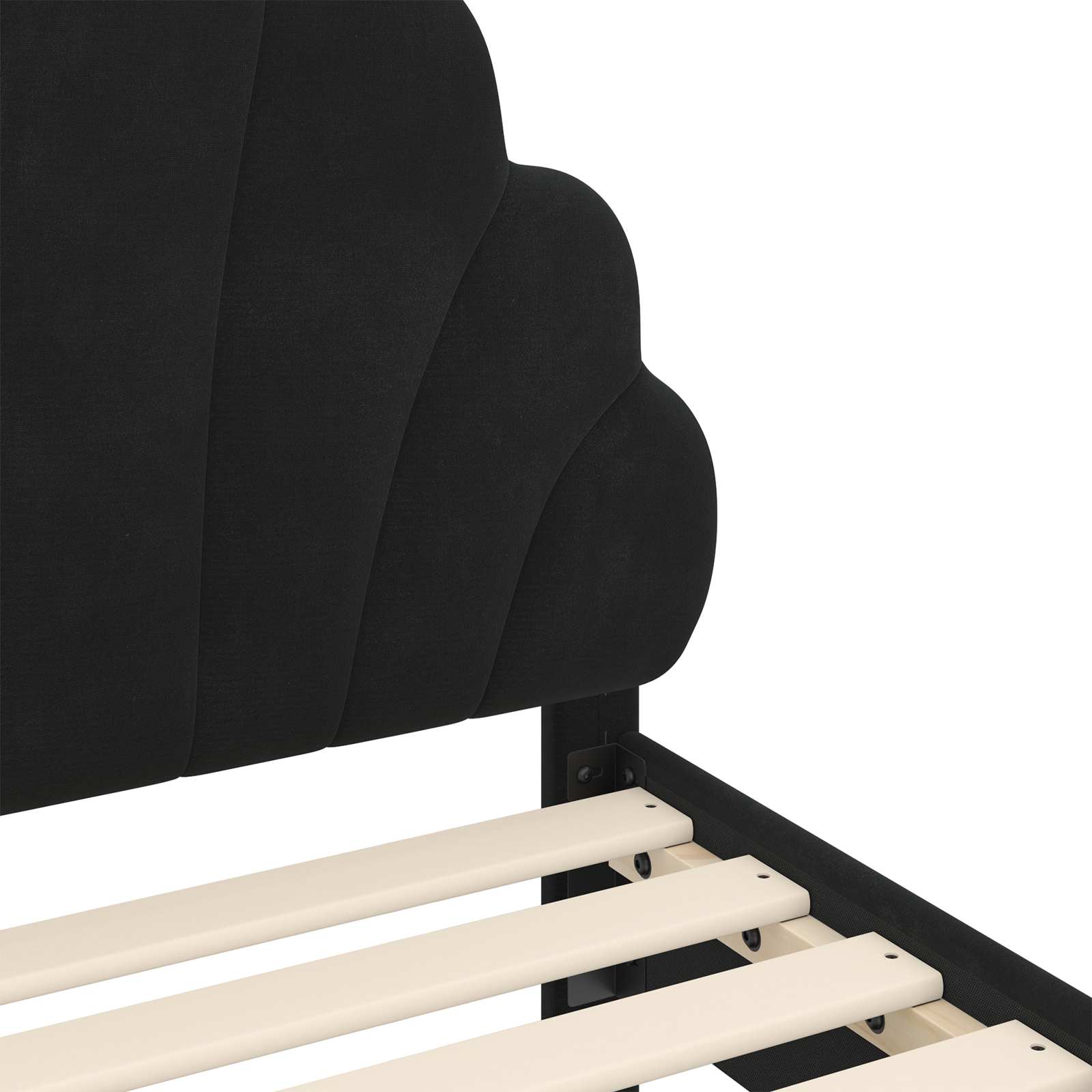 Bedframe voor kinderen met hoofdbord Zwart 80 x 160 cm Fluweel is nu te koop bij PeponiXL, paradijselijk wonen!