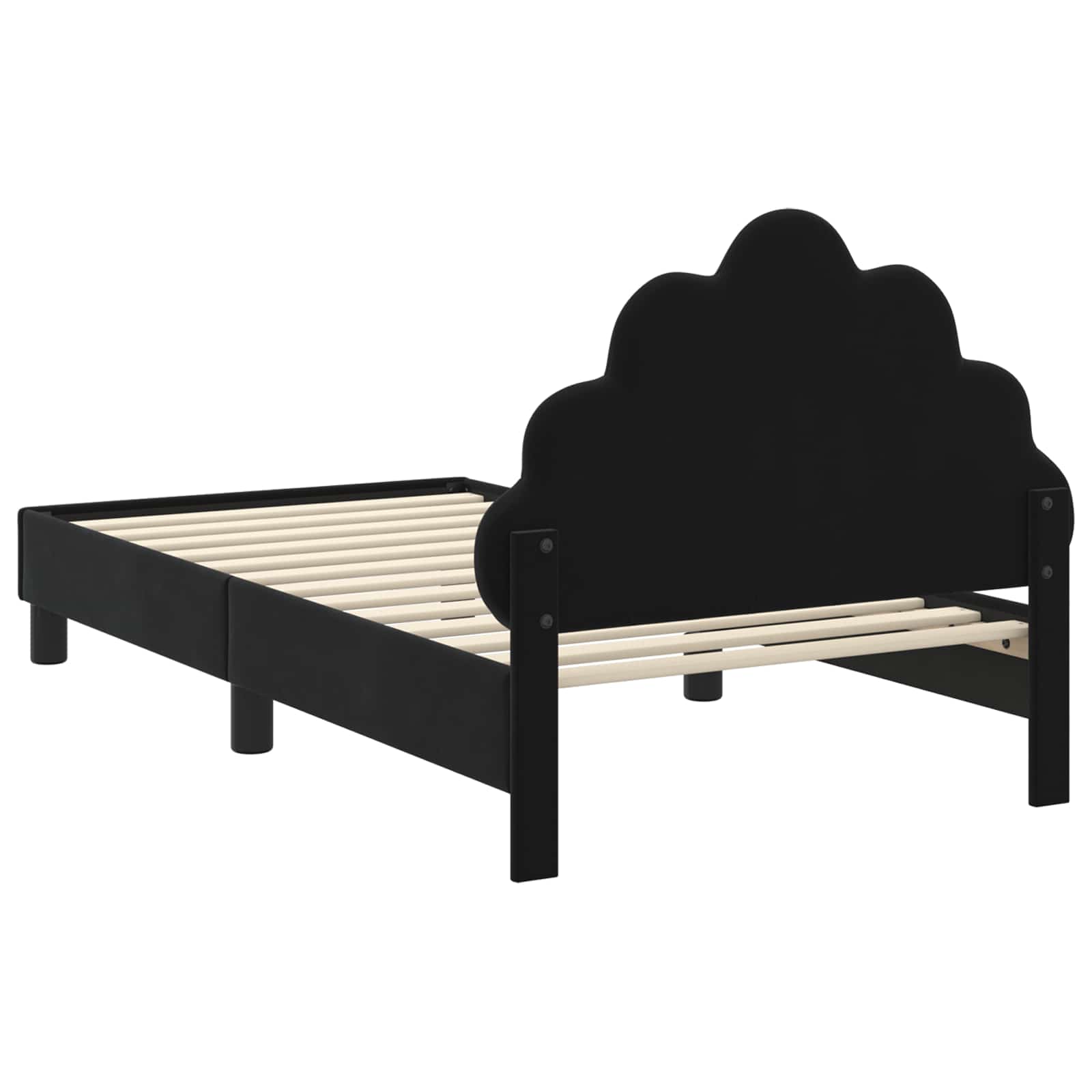 Bedframe voor kinderen met hoofdbord Zwart 80 x 160 cm Fluweel is nu te koop bij PeponiXL, paradijselijk wonen!