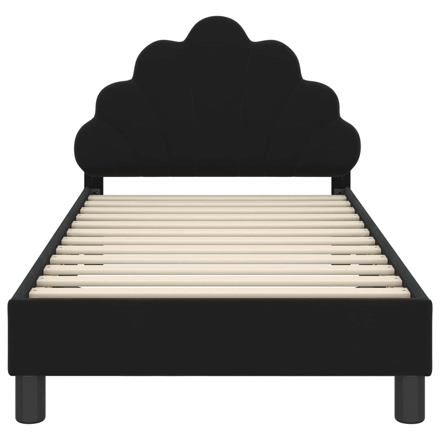 Bedframe voor kinderen met hoofdbord Zwart 80 x 160 cm Fluweel is nu te koop bij PeponiXL, paradijselijk wonen!
