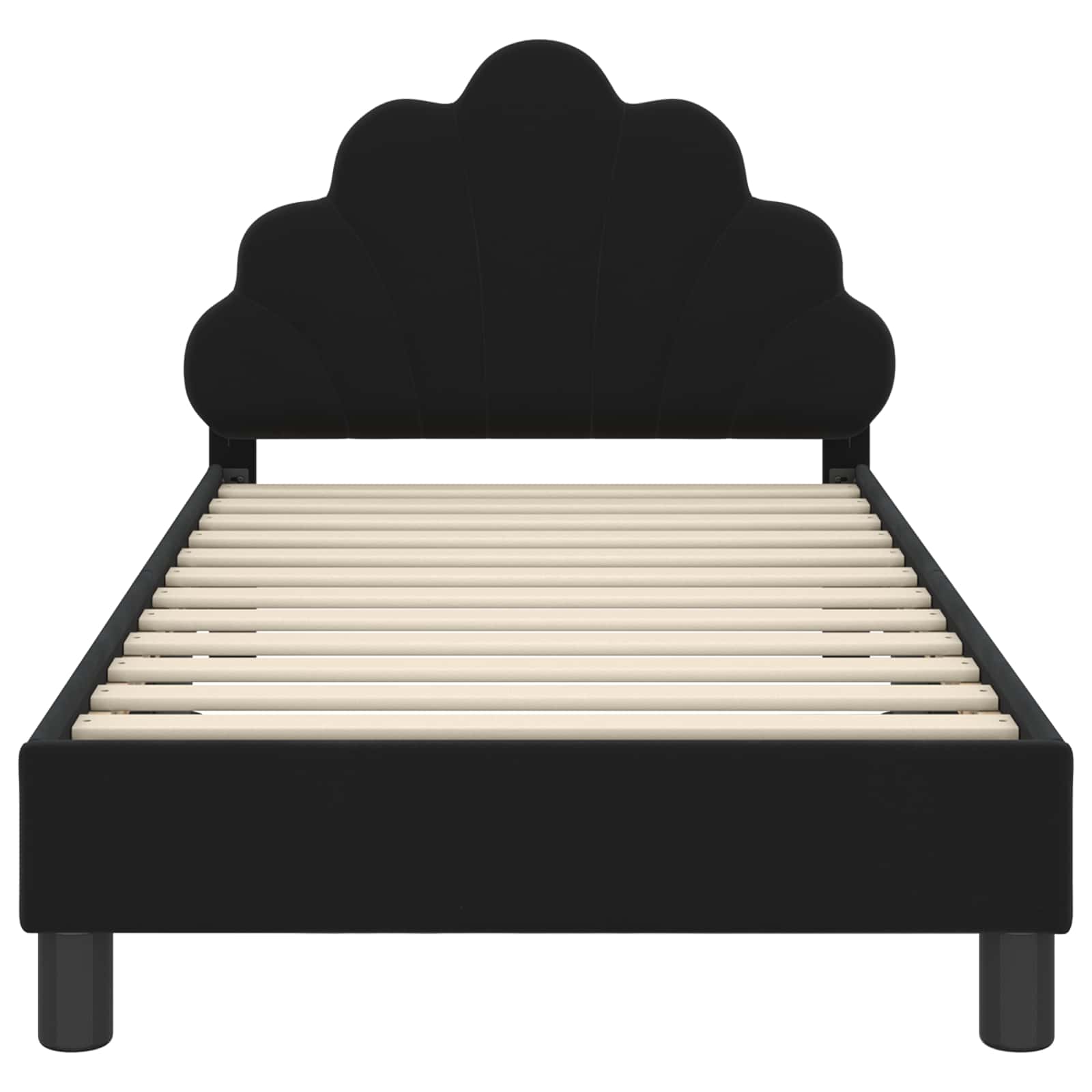 Bedframe voor kinderen met hoofdbord Zwart 80 x 160 cm Fluweel is nu te koop bij PeponiXL, paradijselijk wonen!