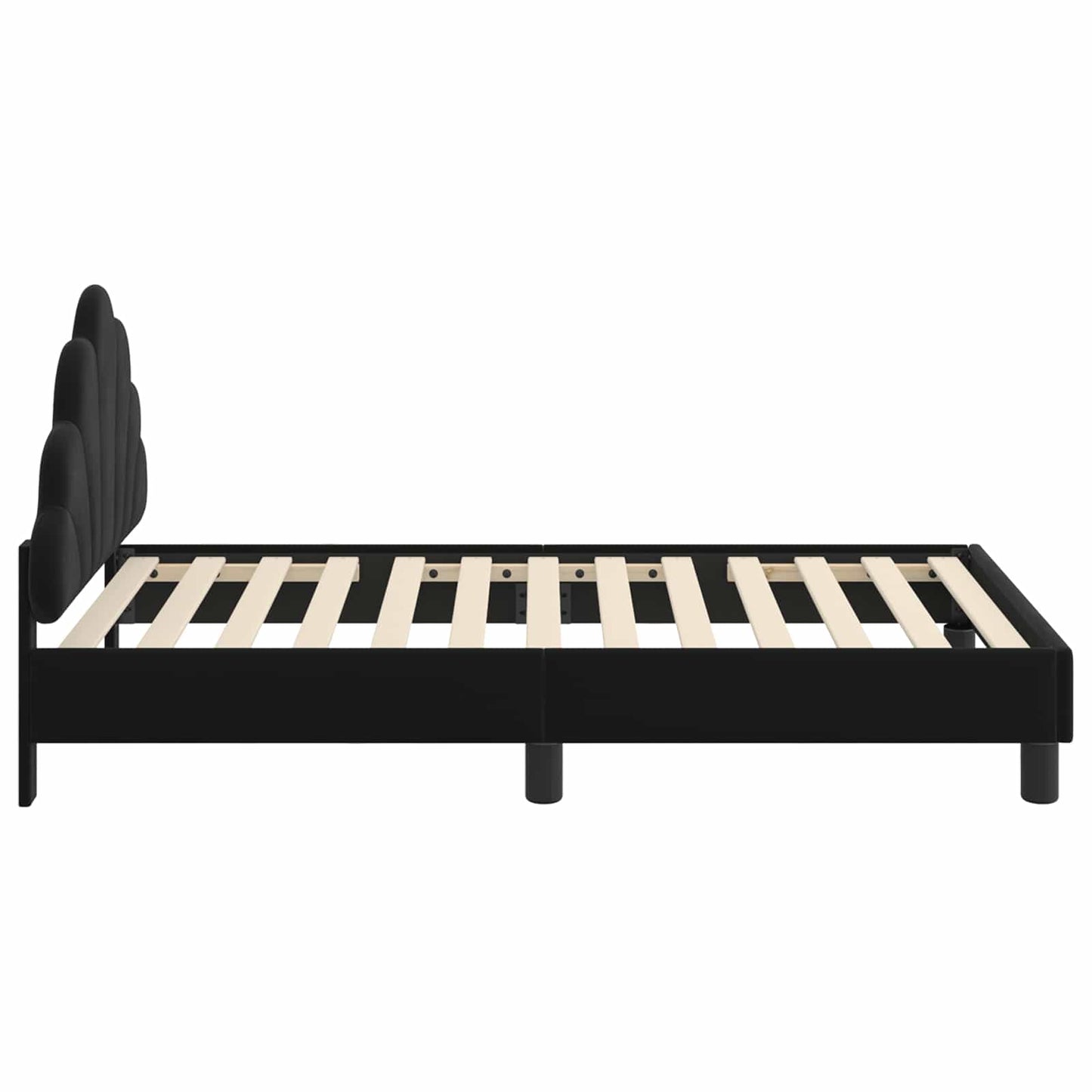Bedframe voor kinderen met hoofdbord Zwart 80 x 160 cm Fluweel is nu te koop bij PeponiXL, paradijselijk wonen!