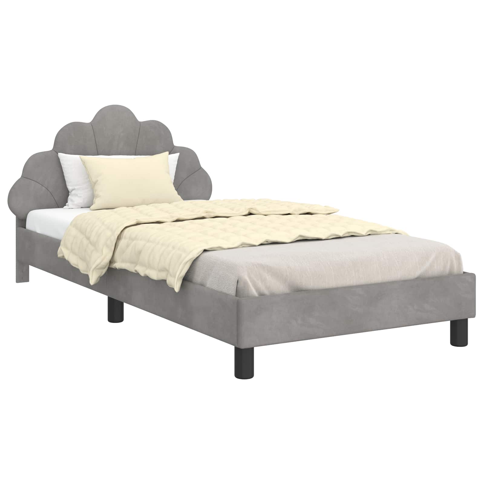 Bedframe voor kinderen met hoofdbord Lichtgrijs 80 x 200 cm is nu te koop bij PeponiXL, paradijselijk wonen!