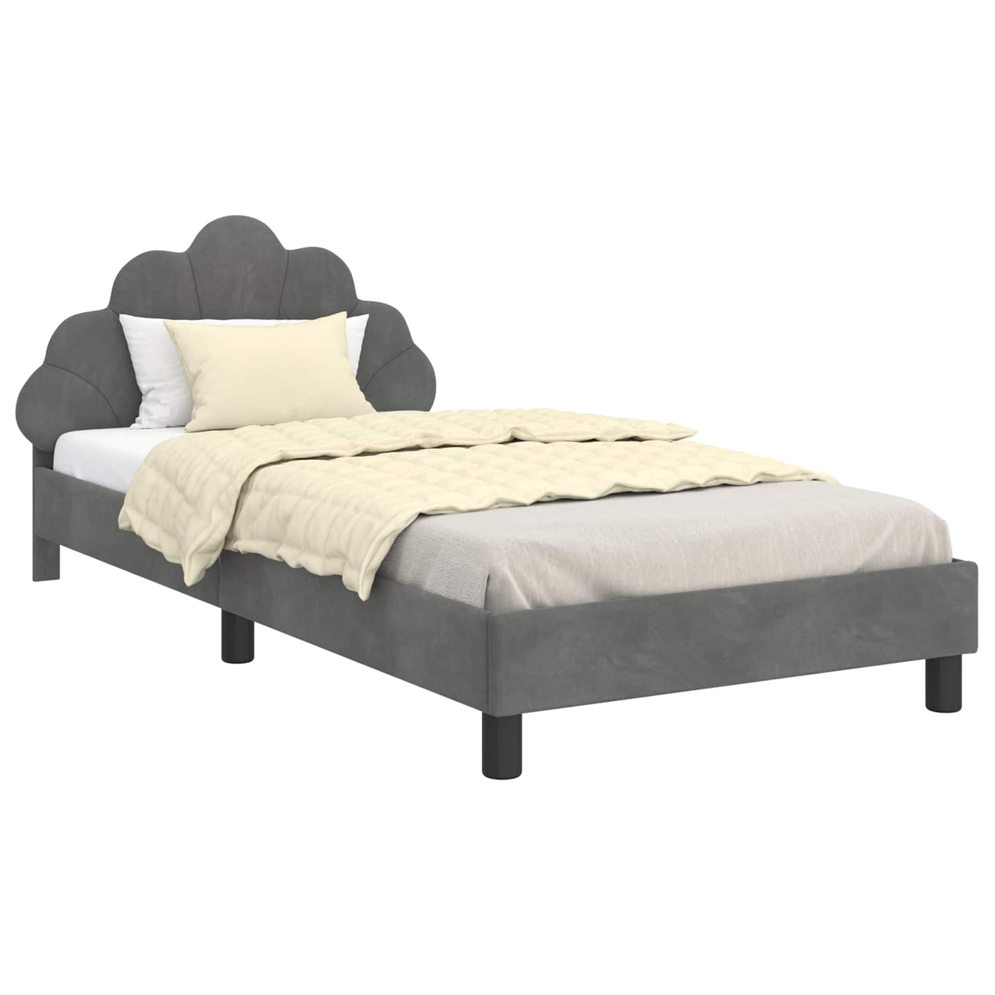Bedframe voor kinderen met hoofdbord Donkergrijs 80 x 200 cm is nu te koop bij PeponiXL, paradijselijk wonen!