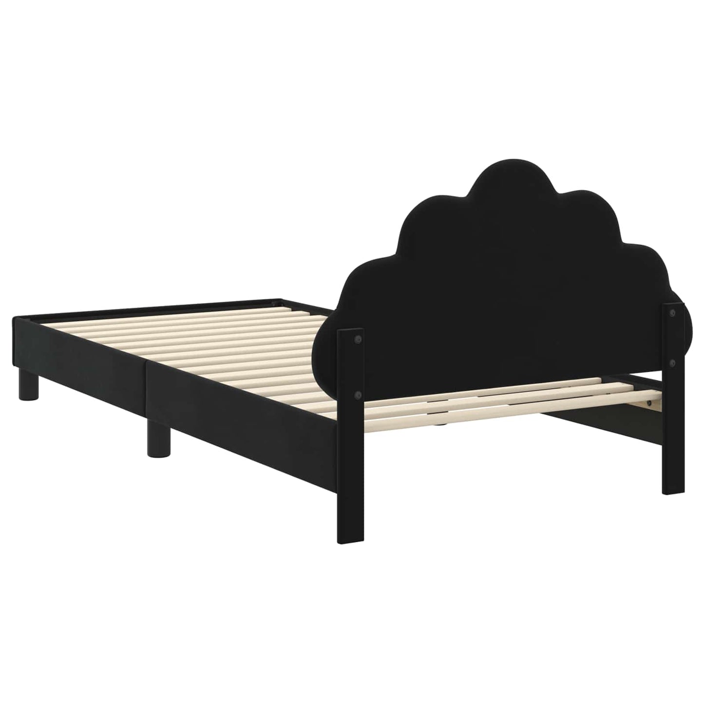 Bedframe voor kinderen met hoofdbord Zwart 80 x 200 cm Fluweel is nu te koop bij PeponiXL, paradijselijk wonen!