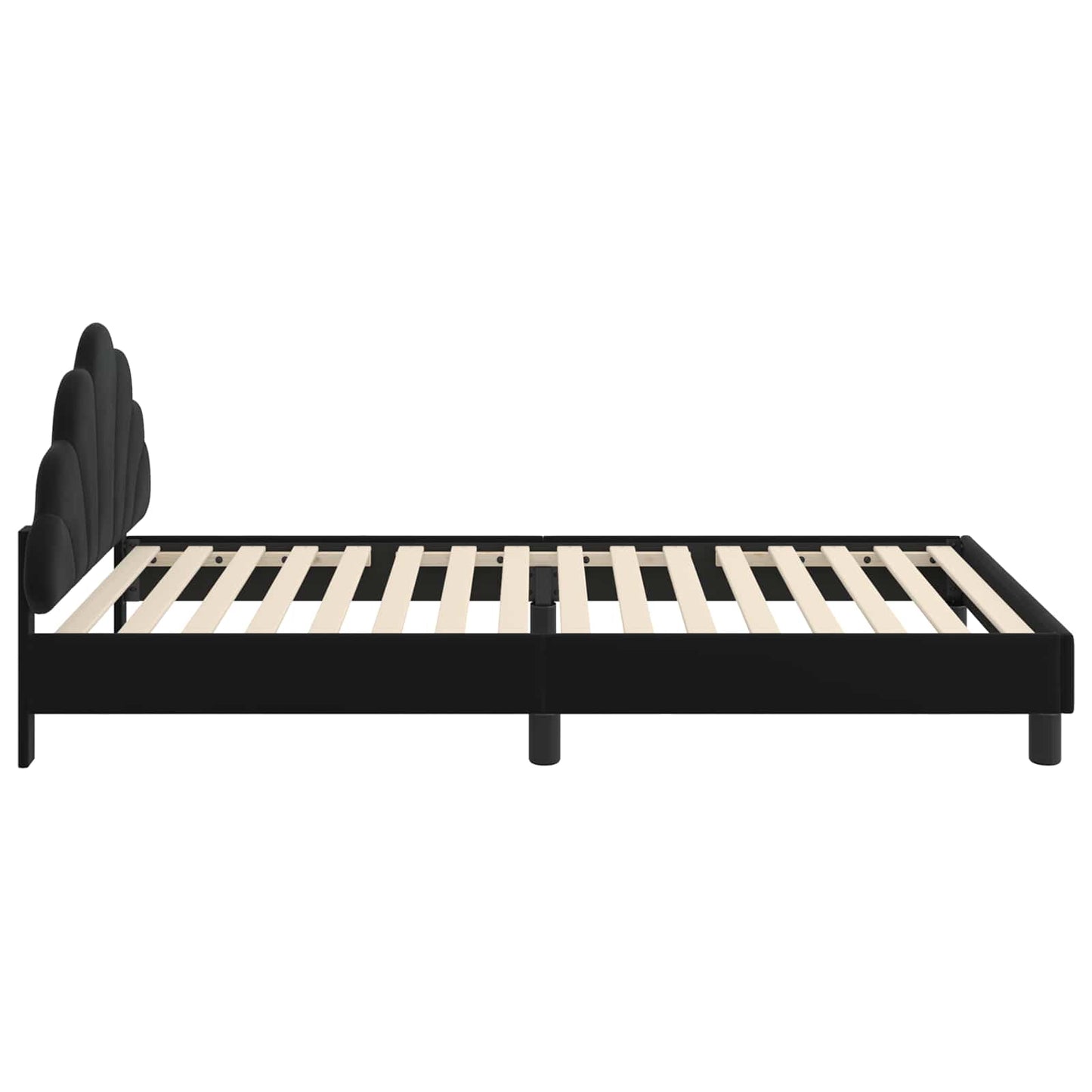 Bedframe voor kinderen met hoofdbord Zwart 80 x 200 cm Fluweel is nu te koop bij PeponiXL, paradijselijk wonen!