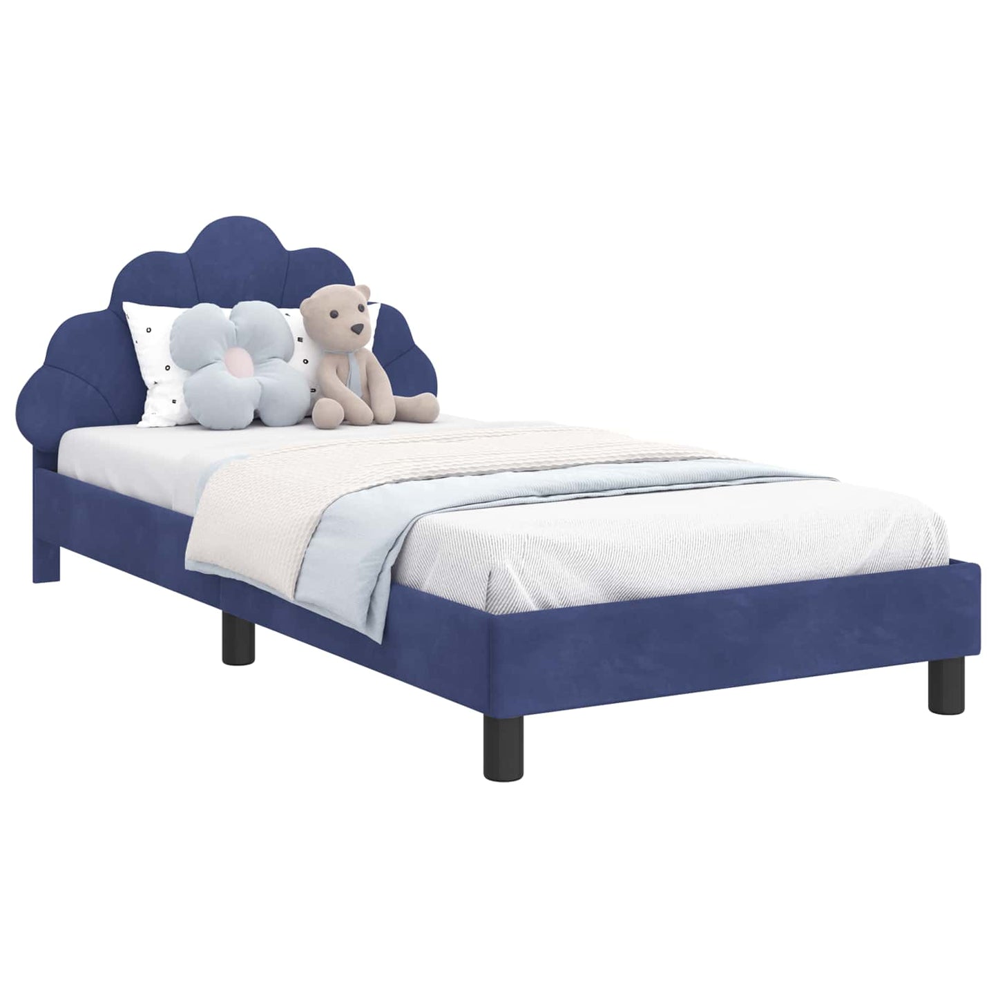 Bedframe voor kinderen met hoofdbord Politieblauw 80 x 200 cm is nu te koop bij PeponiXL, paradijselijk wonen!