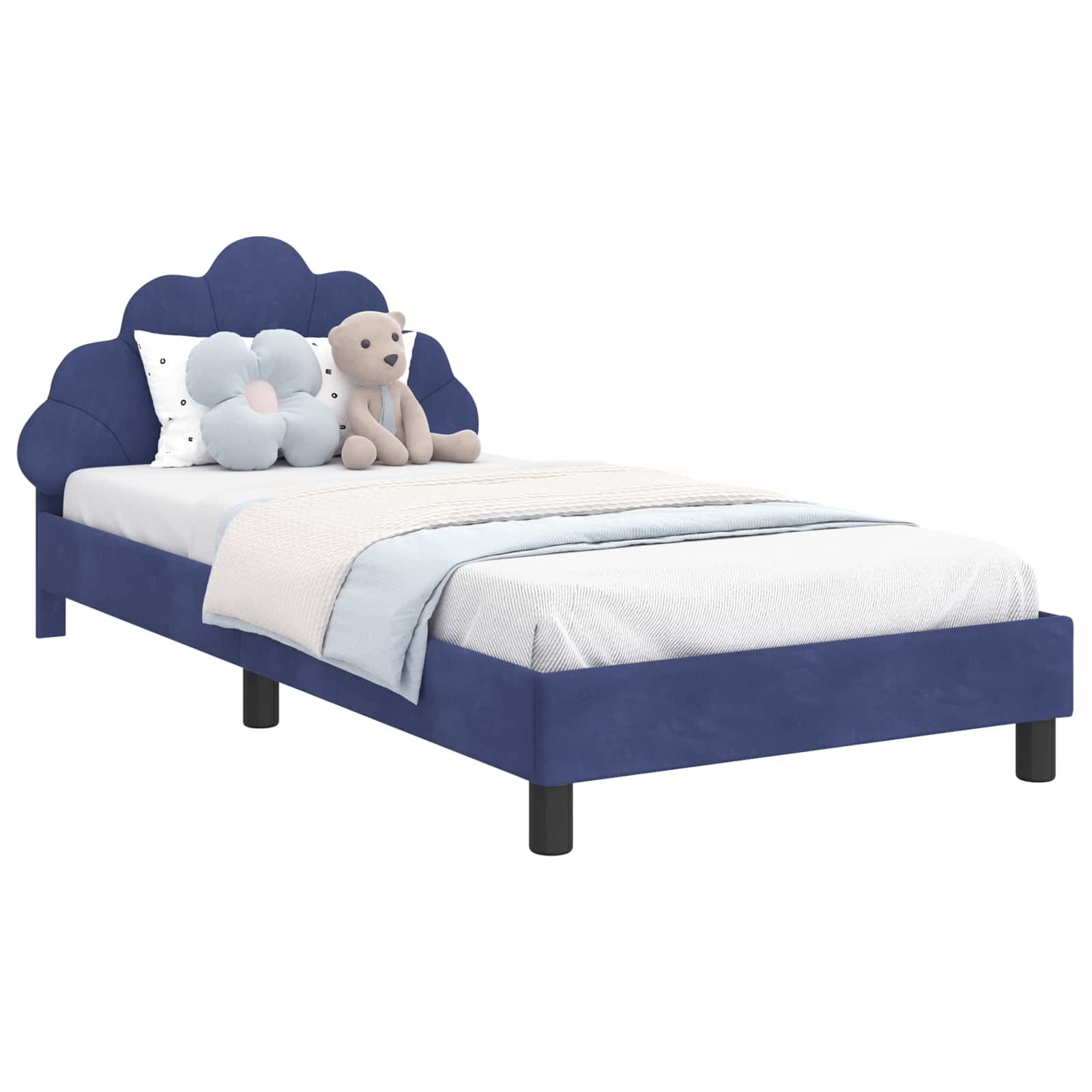 Bedframe voor kinderen met hoofdbord Politieblauw 80 x 200 cm is nu te koop bij PeponiXL, paradijselijk wonen!