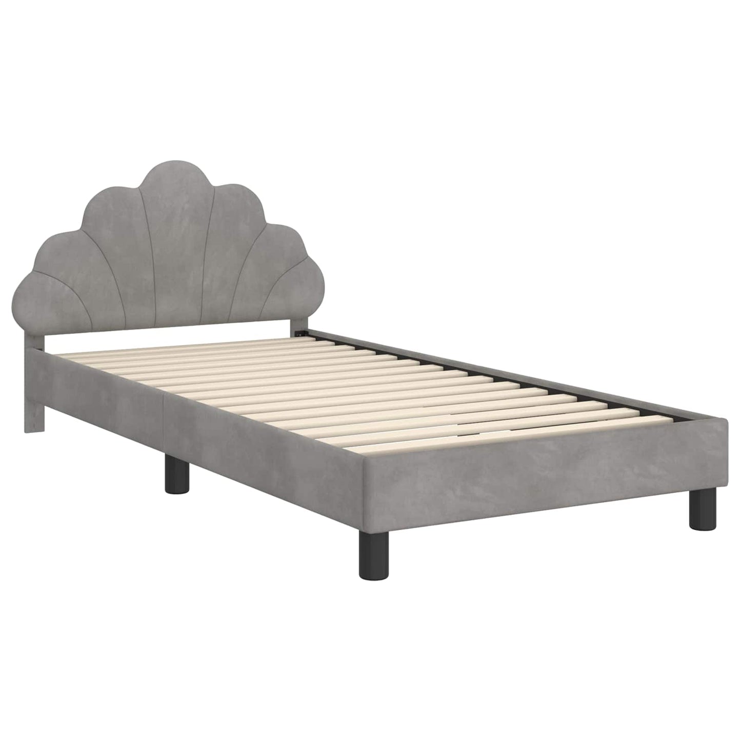 Bedframe voor kinderen met hoofdbord Lichtgrijs 90 x 190 cm is nu te koop bij PeponiXL, paradijselijk wonen!