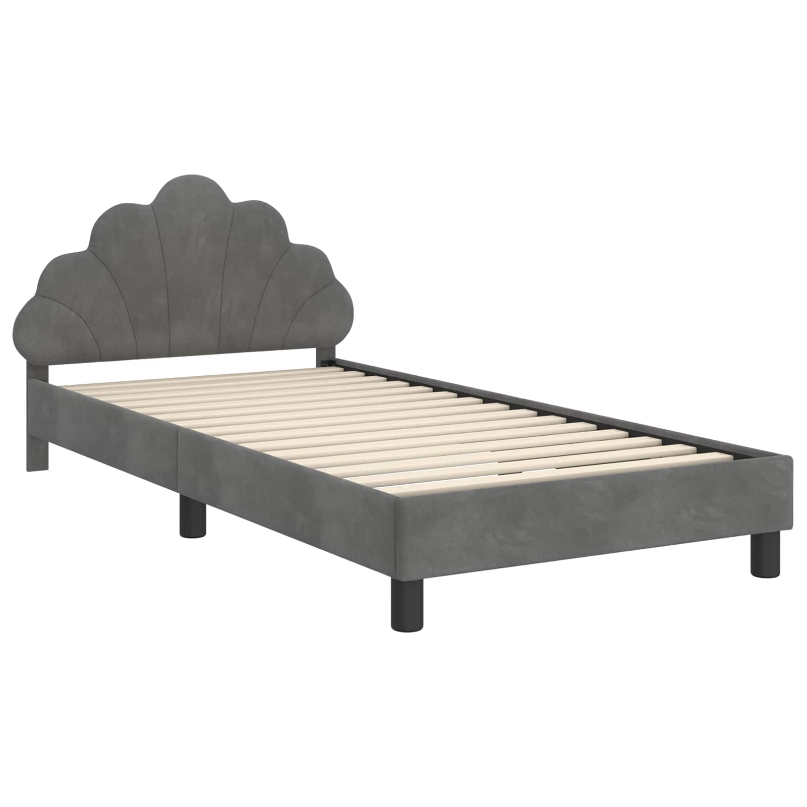 Bedframe voor kinderen met hoofdbord Donkergrijs 90 x 190 cm is nu te koop bij PeponiXL, paradijselijk wonen!