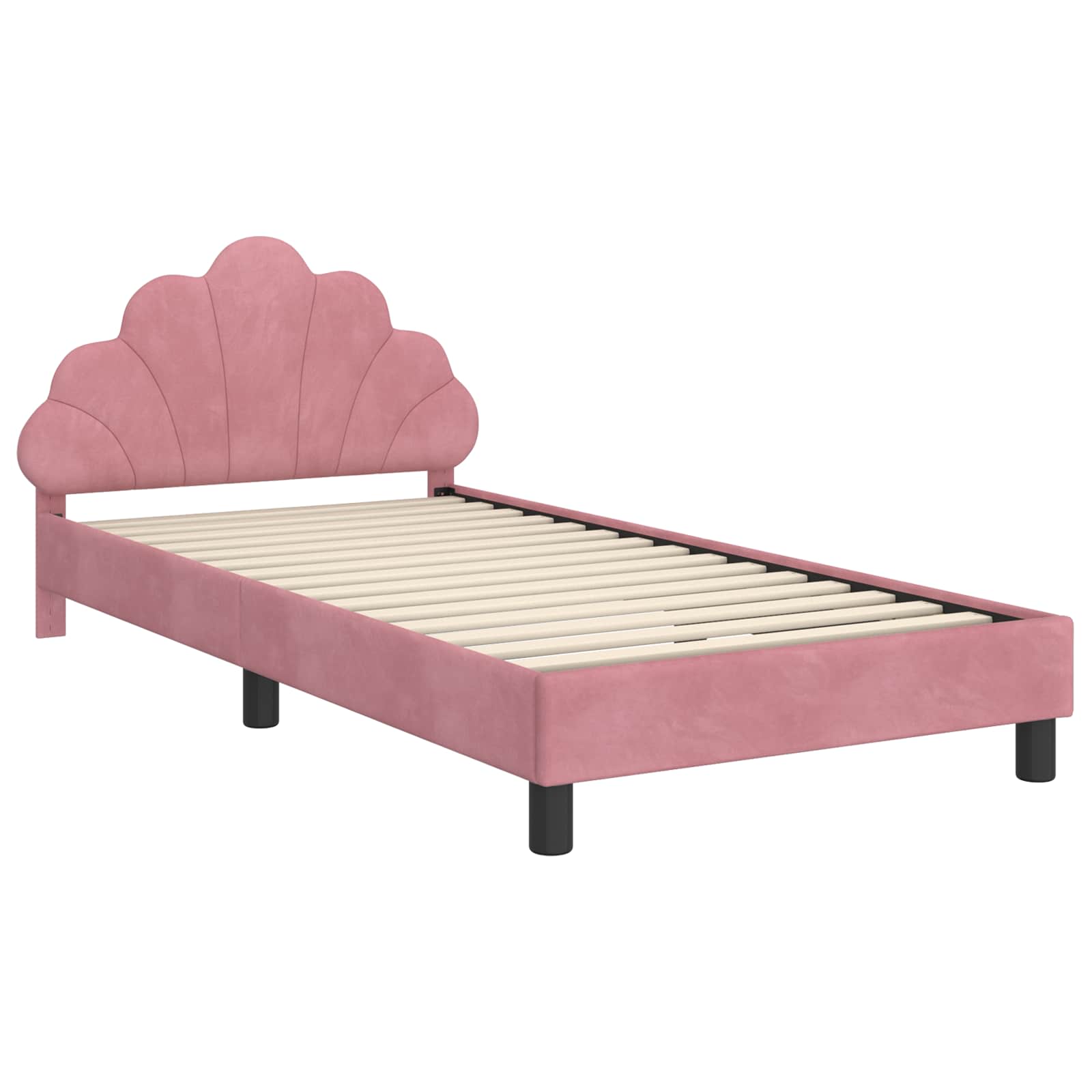 Bedframe voor kinderen met hoofdbord Roze 90 x 190 cm Fluweel is nu te koop bij PeponiXL, paradijselijk wonen!