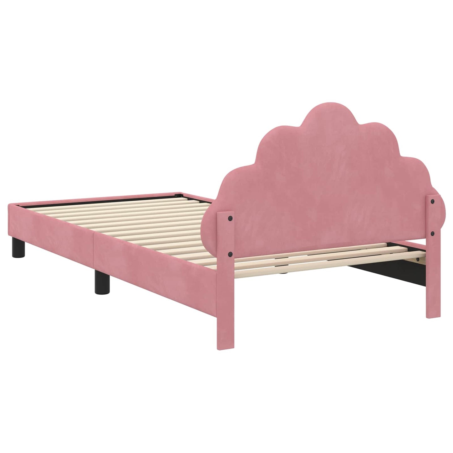Bedframe voor kinderen met hoofdbord Roze 90 x 190 cm Fluweel is nu te koop bij PeponiXL, paradijselijk wonen!