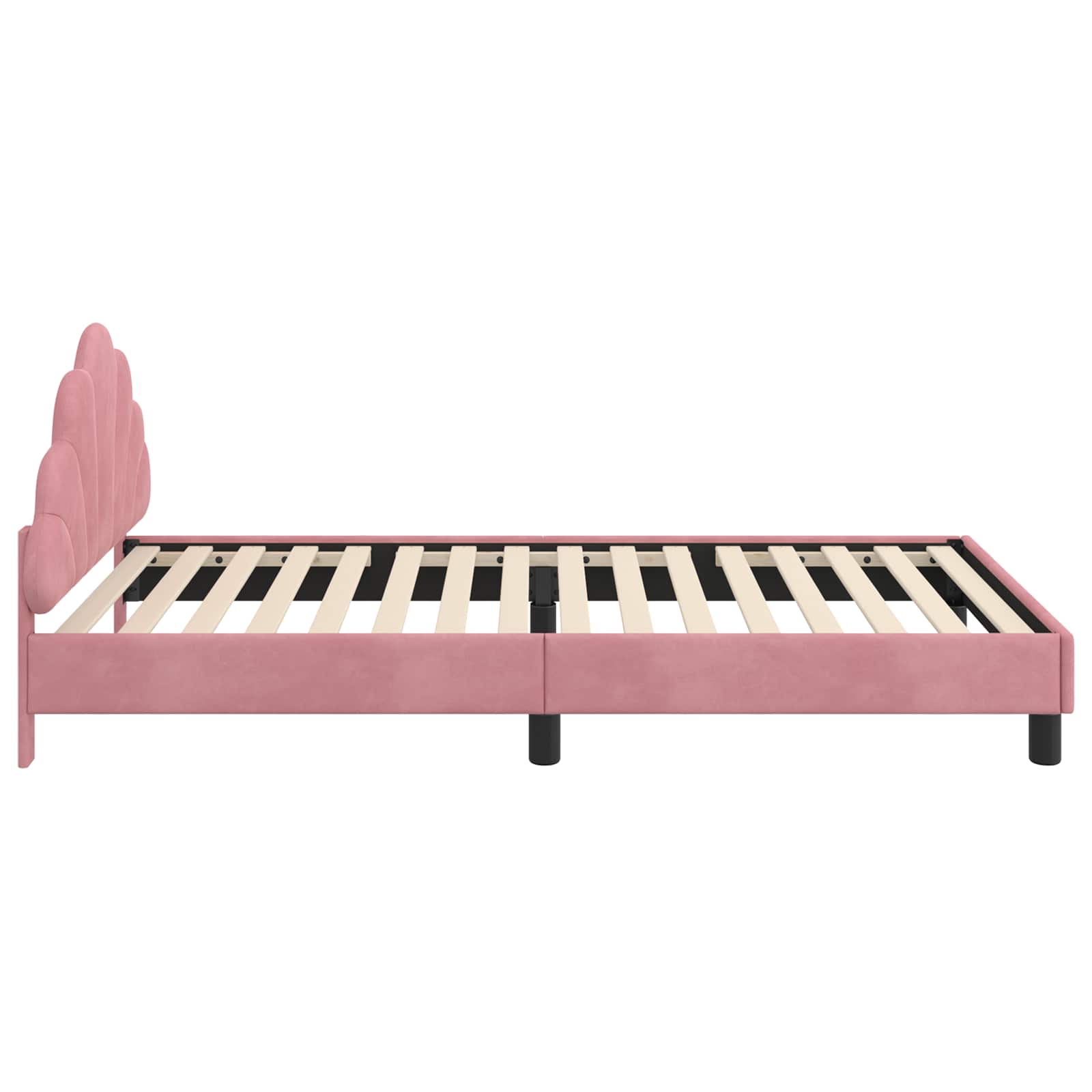 Bedframe voor kinderen met hoofdbord Roze 90 x 190 cm Fluweel is nu te koop bij PeponiXL, paradijselijk wonen!