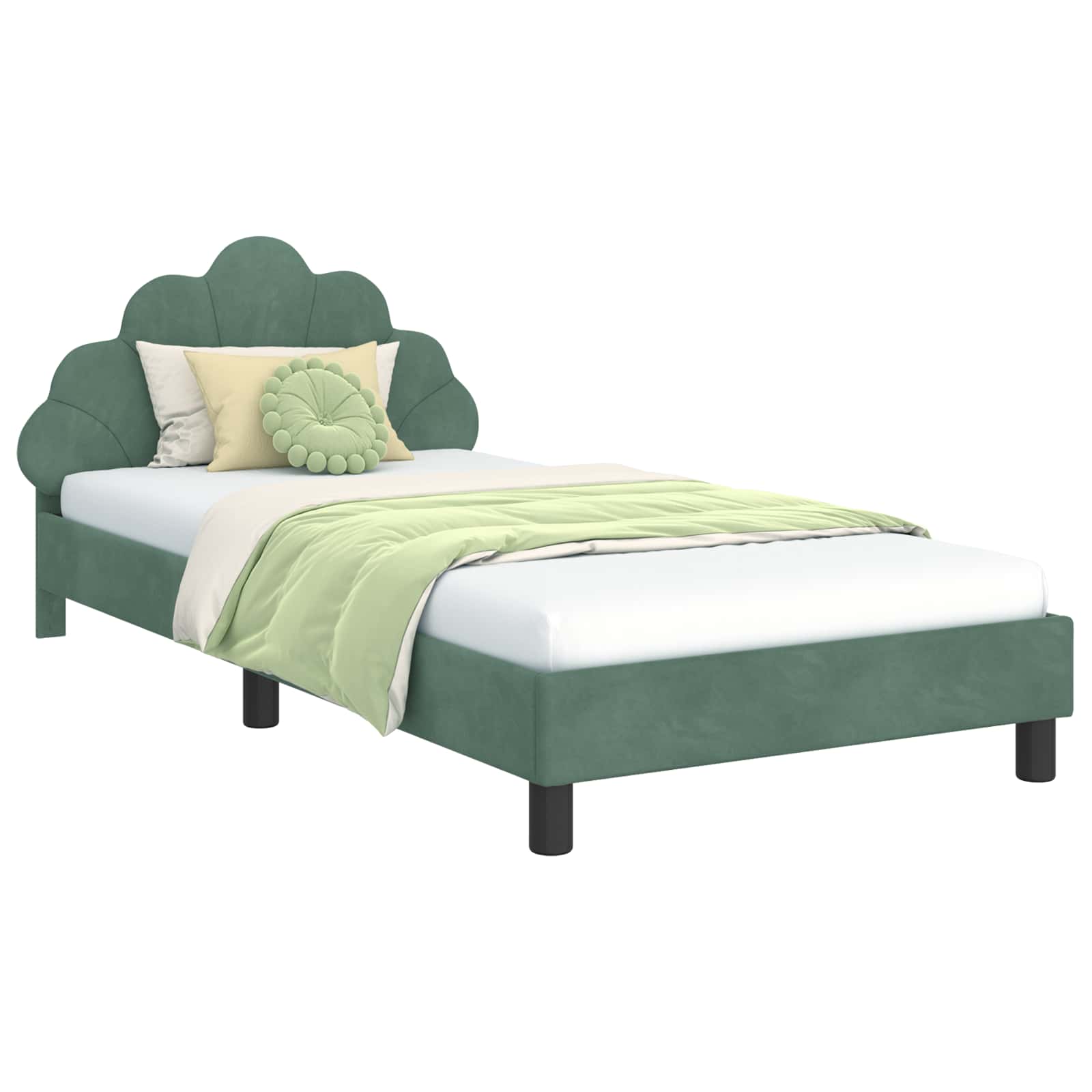 Bedframe voor kinderen met hoofdbord Zeegroen 90 x 190 cm is nu te koop bij PeponiXL, paradijselijk wonen!