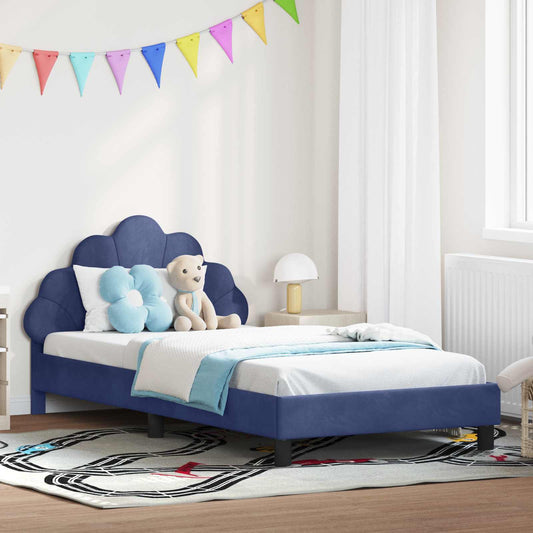 Bedframe voor kinderen met hoofdbord Politieblauw 90 x 190 cm is nu te koop bij PeponiXL, paradijselijk wonen!