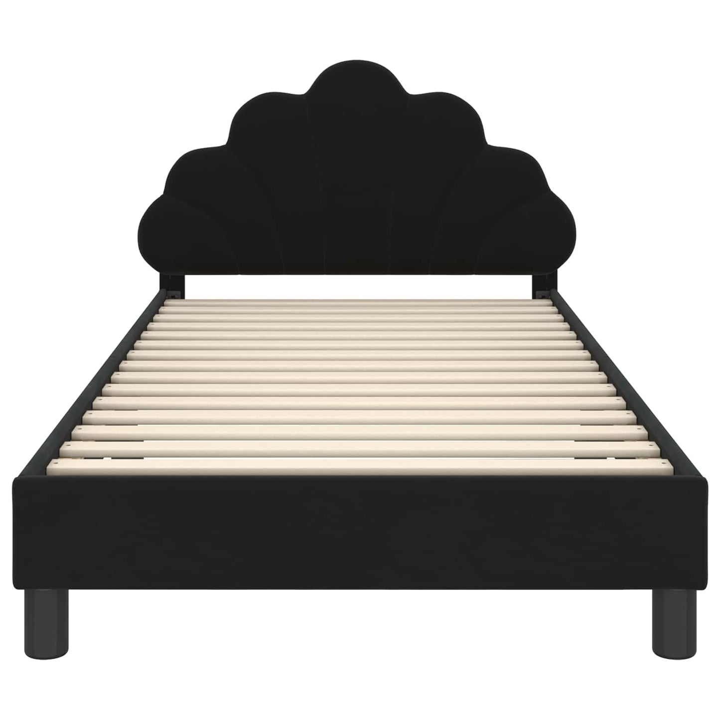 Bedframe voor kinderen met hoofdbord Zwart 90 x 200 cm Fluweel is nu te koop bij PeponiXL, paradijselijk wonen!