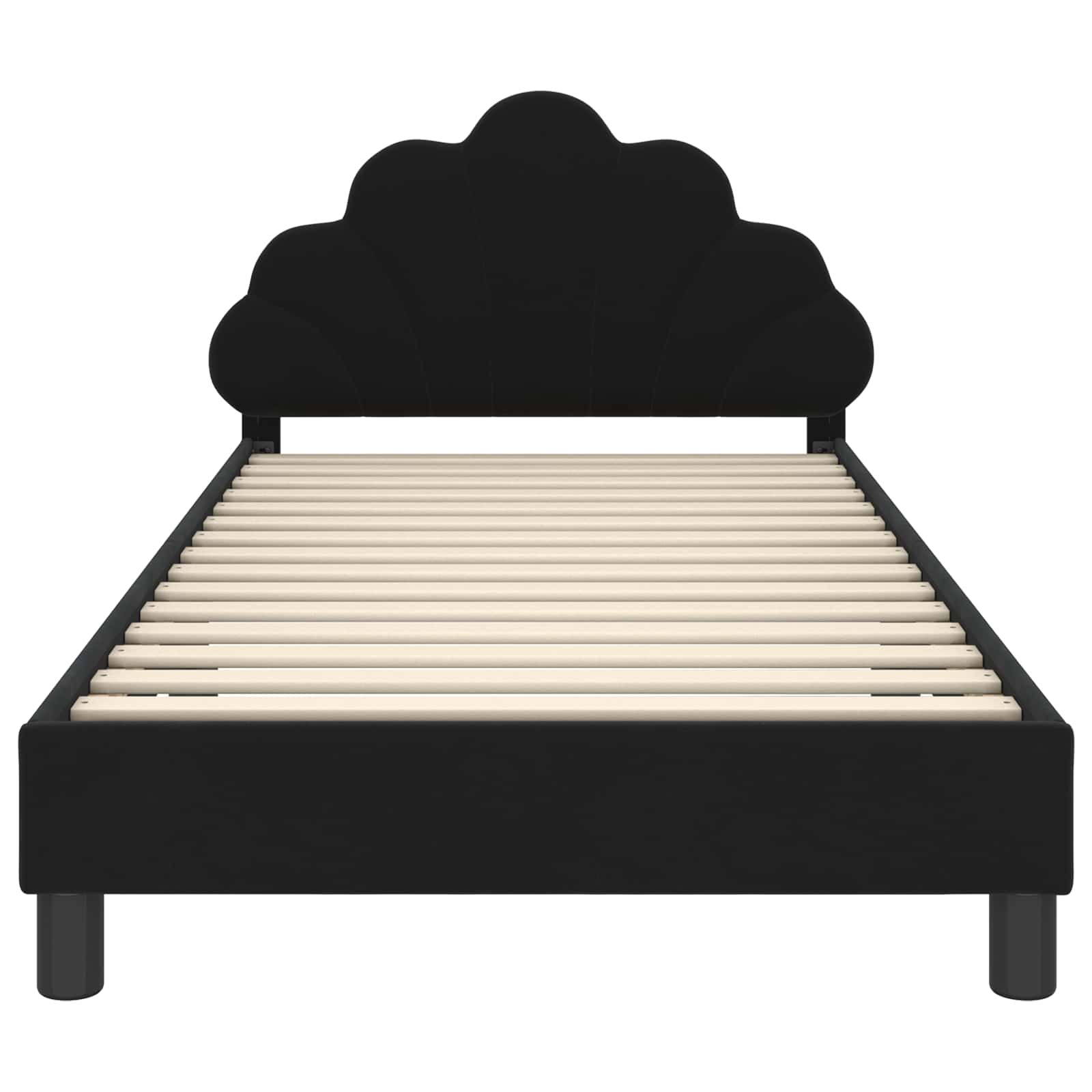 Bedframe voor kinderen met hoofdbord Zwart 90 x 200 cm Fluweel is nu te koop bij PeponiXL, paradijselijk wonen!