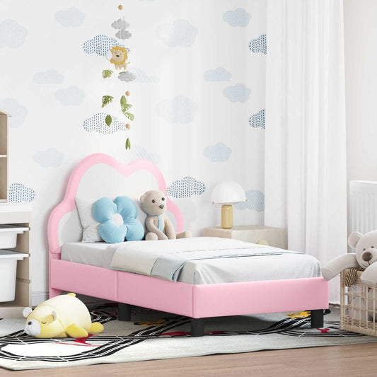 Peuterbedframe met hoofdbord met hoofdeinde Roze 70 x 140 cm PU is nu te koop bij PeponiXL, paradijselijk wonen!
