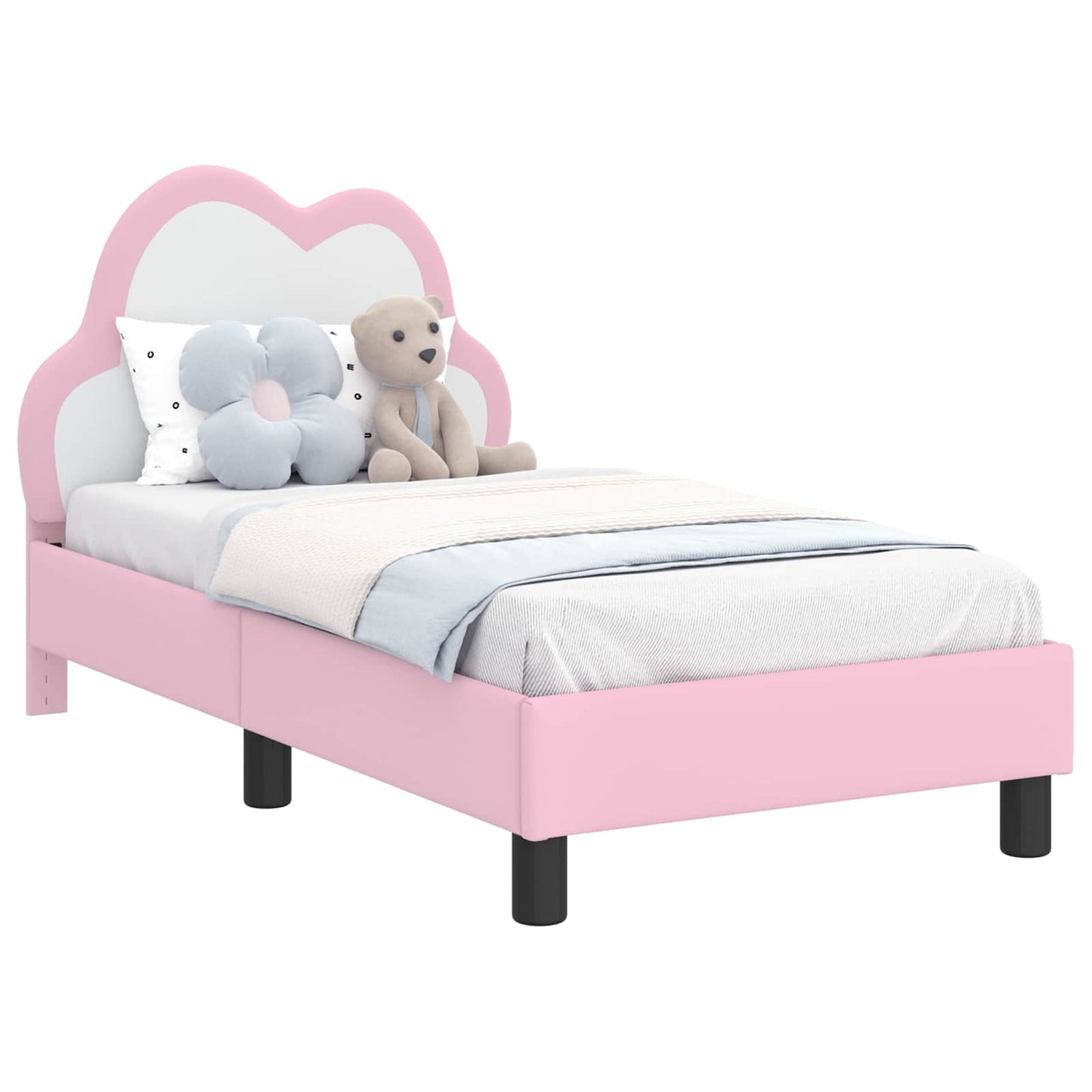 Peuterbedframe met hoofdbord met hoofdeinde Roze 70 x 140 cm PU is nu te koop bij PeponiXL, paradijselijk wonen!