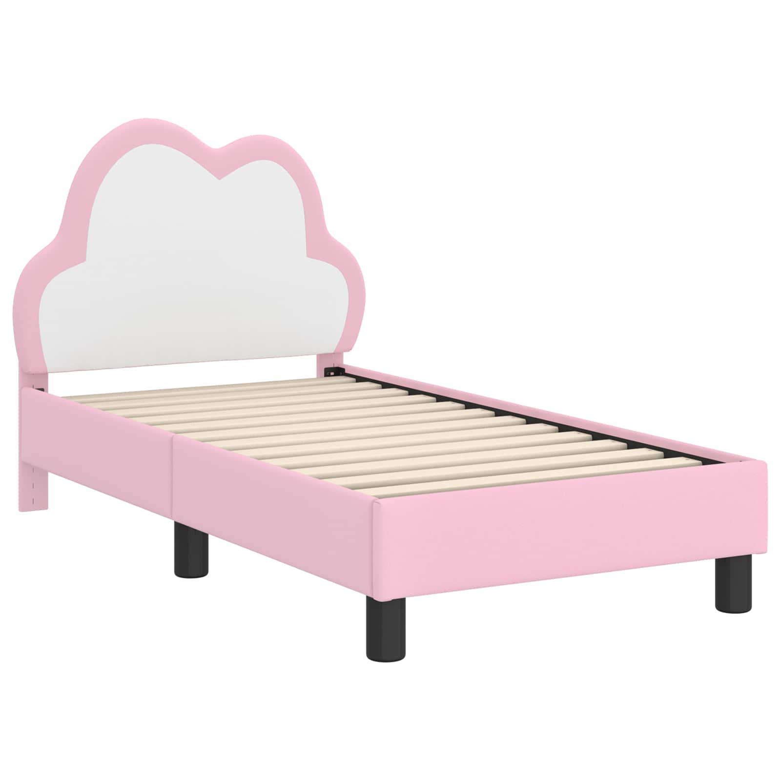 Peuterbedframe met hoofdbord met hoofdeinde Roze 70 x 140 cm PU is nu te koop bij PeponiXL, paradijselijk wonen!