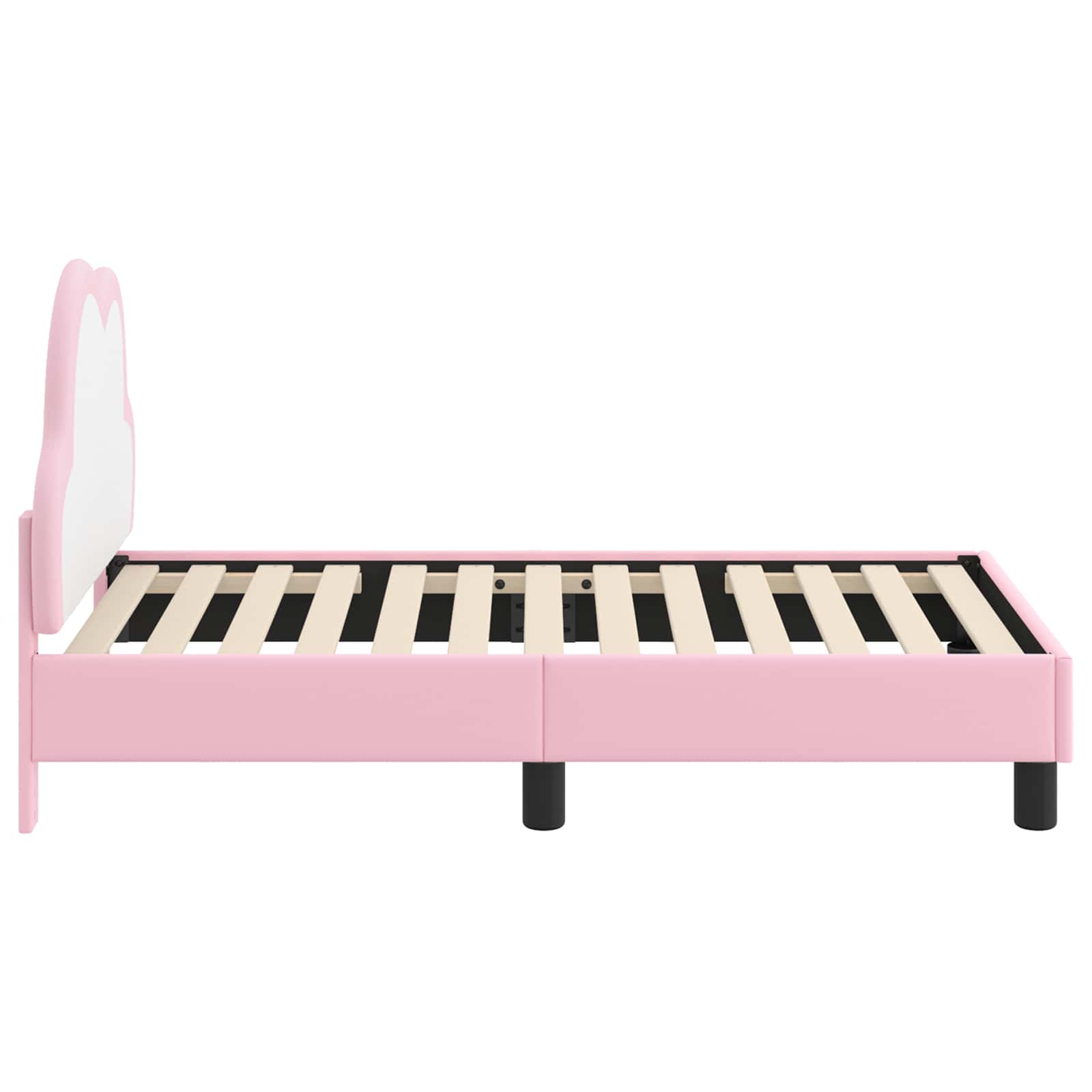 Peuterbedframe met hoofdbord met hoofdeinde Roze 70 x 140 cm PU is nu te koop bij PeponiXL, paradijselijk wonen!