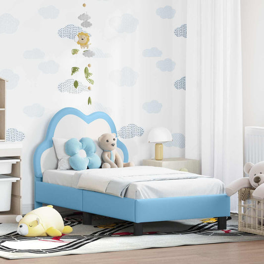 Peuterbedframe met hoofdbord Blauw 70 x 140 cm PU is nu te koop bij PeponiXL, paradijselijk wonen!