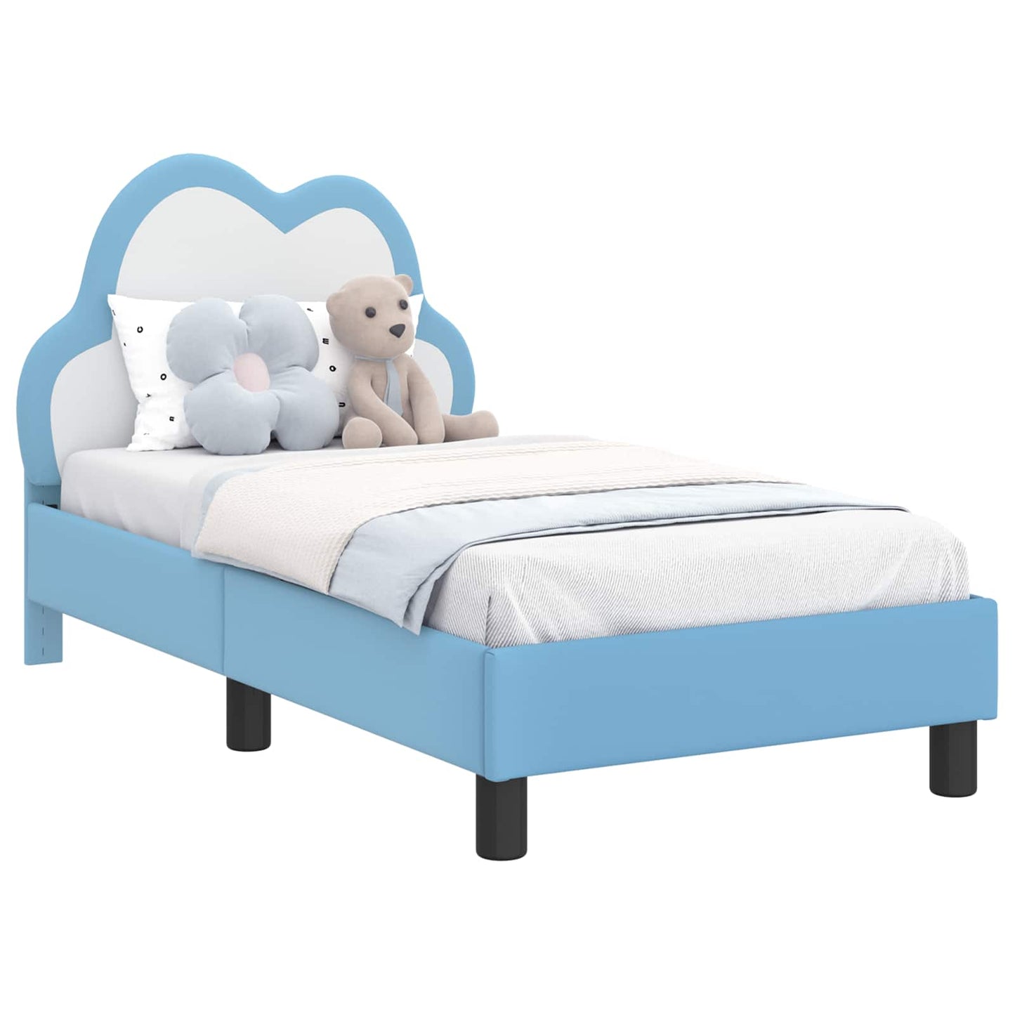 Peuterbedframe met hoofdbord Blauw 70 x 140 cm PU is nu te koop bij PeponiXL, paradijselijk wonen!