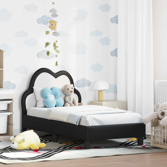 Peuterbedframe met hoofdbord Zwart 70 x 140 cm PU is nu te koop bij PeponiXL, paradijselijk wonen!