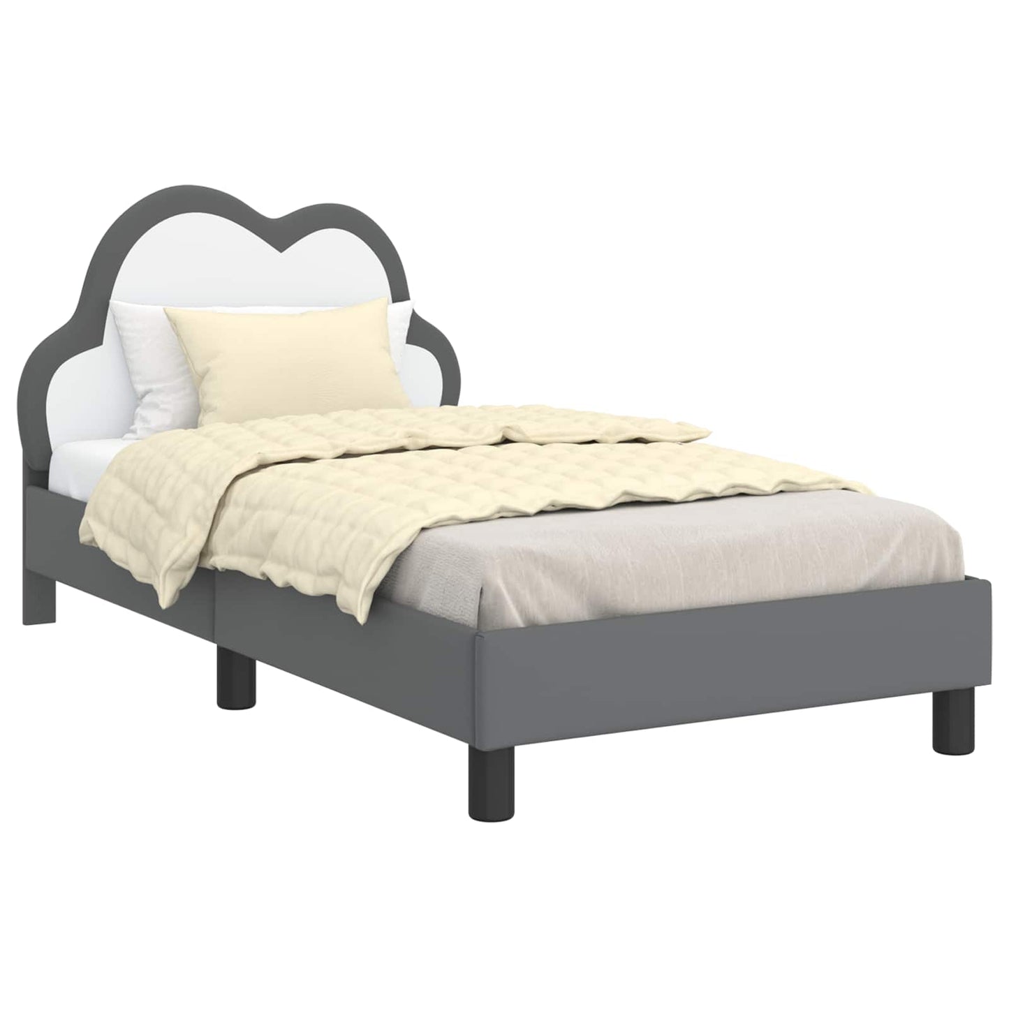 Bedframe voor kinderen met hoofdbord Lichtgrijs 80 x 160 cm PU is nu te koop bij PeponiXL, paradijselijk wonen!