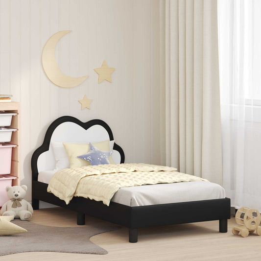 Bedframe voor kinderen met hoofdbord Zwart 80 x 160 cm PU is nu te koop bij PeponiXL, paradijselijk wonen!