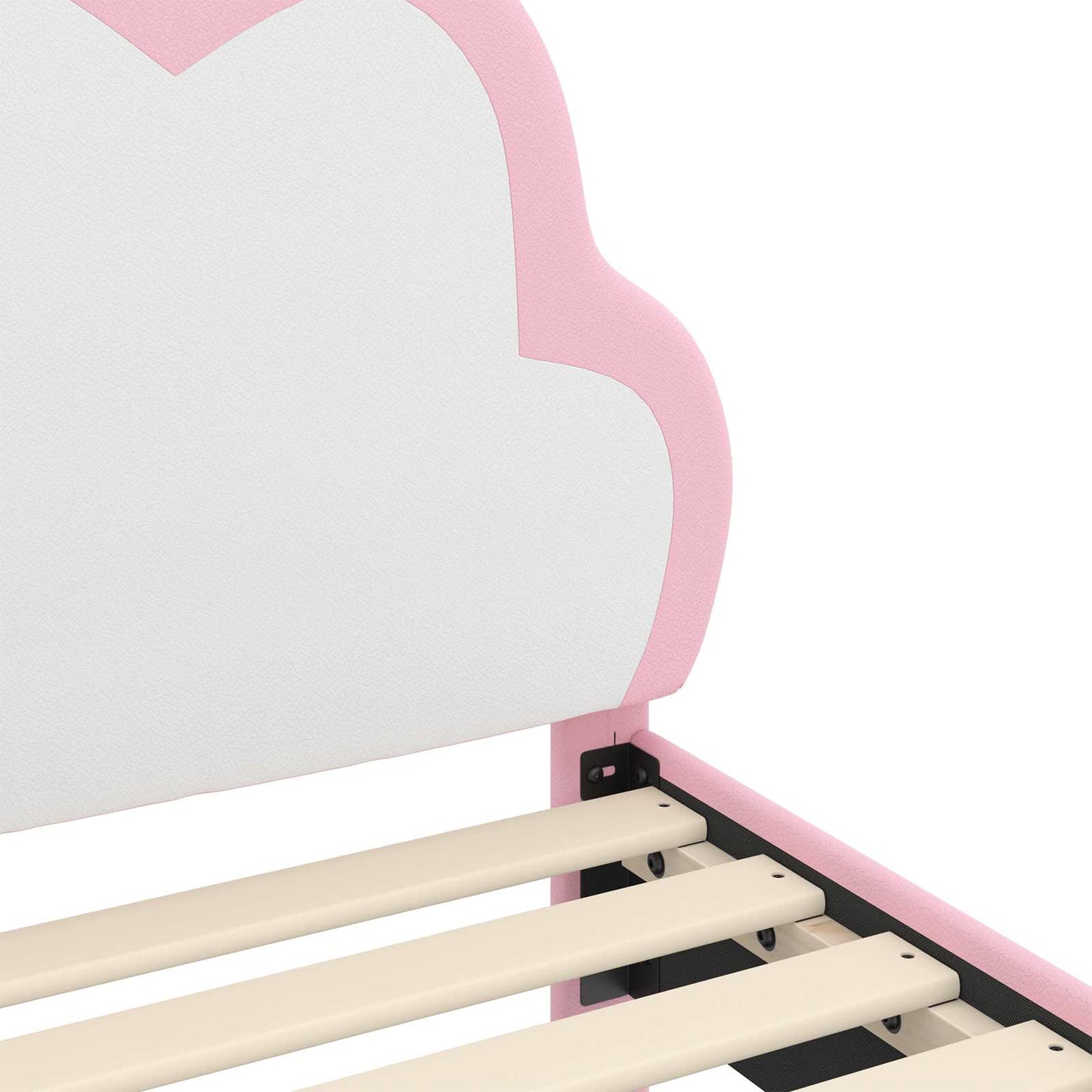 Bedframe voor kinderen met hoofdbord Roze 80 x 200 cm PU is nu te koop bij PeponiXL, paradijselijk wonen!