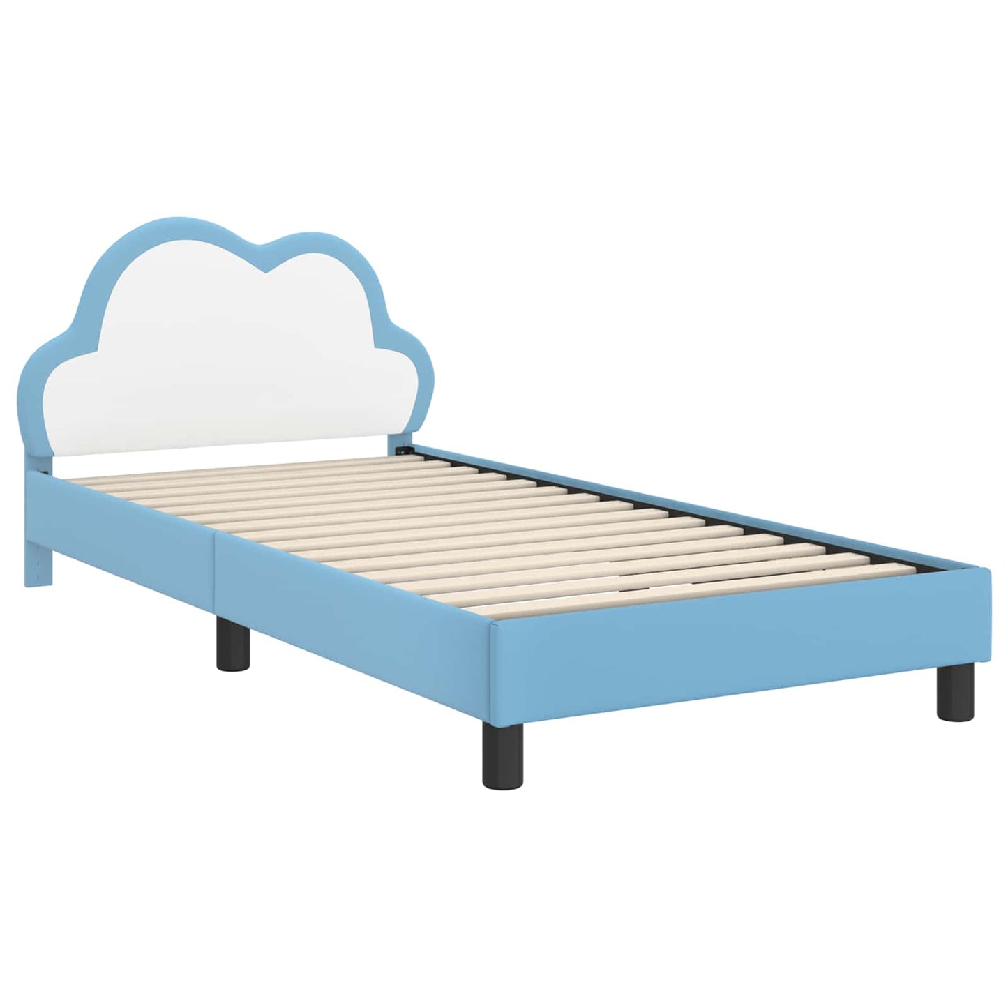 Bedframe voor kinderen met hoofdbord Blauw 90 x 190 cm PU is nu te koop bij PeponiXL, paradijselijk wonen!