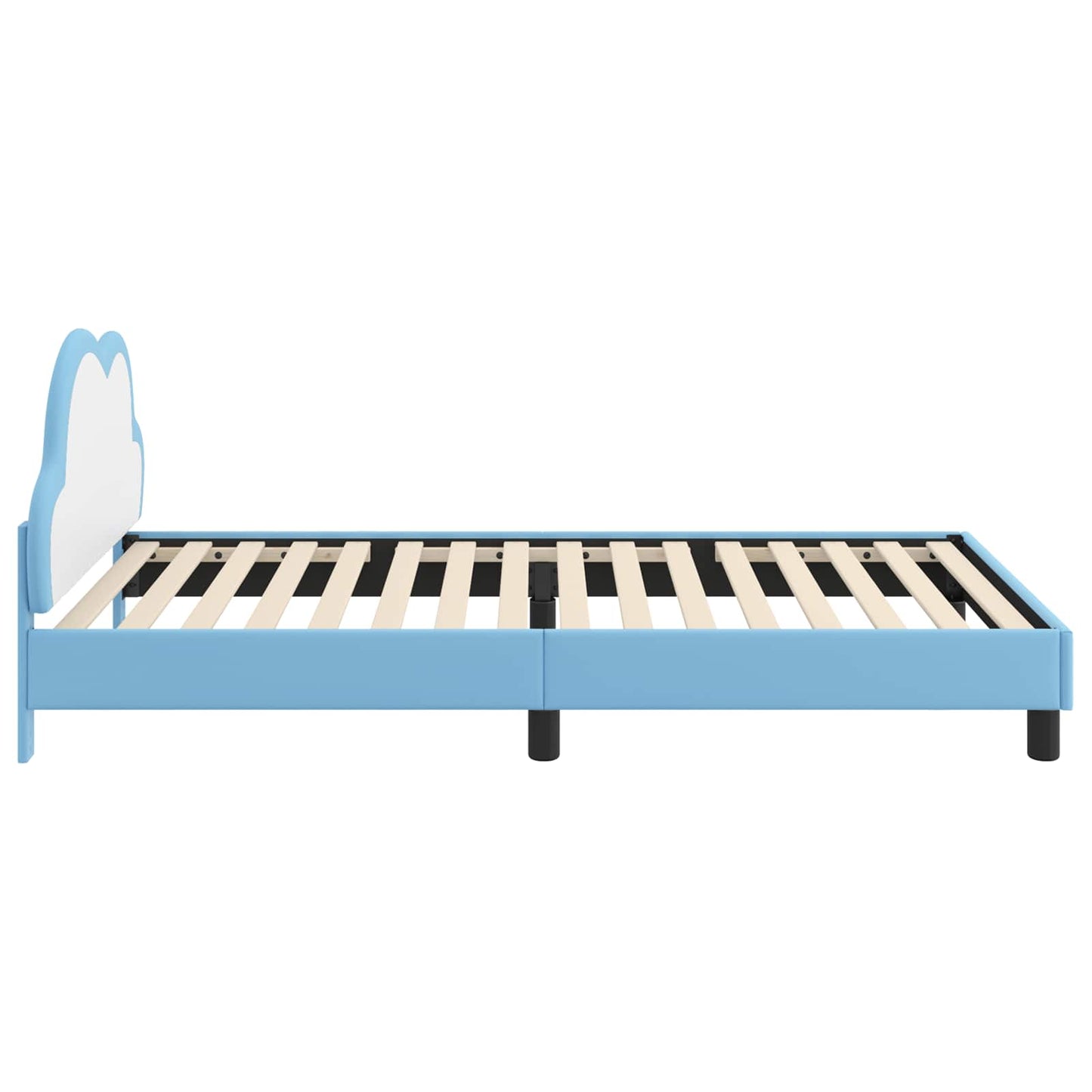 Bedframe voor kinderen met hoofdbord Blauw 90 x 190 cm PU is nu te koop bij PeponiXL, paradijselijk wonen!