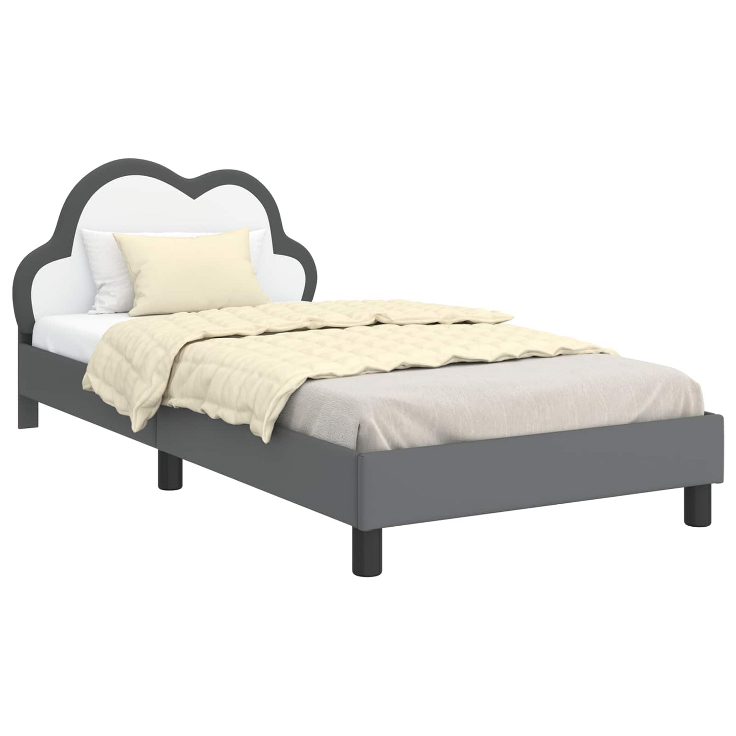 Bedframe voor kinderen met hoofdbord Lichtgrijs 90 x 190 cm PU is nu te koop bij PeponiXL, paradijselijk wonen!