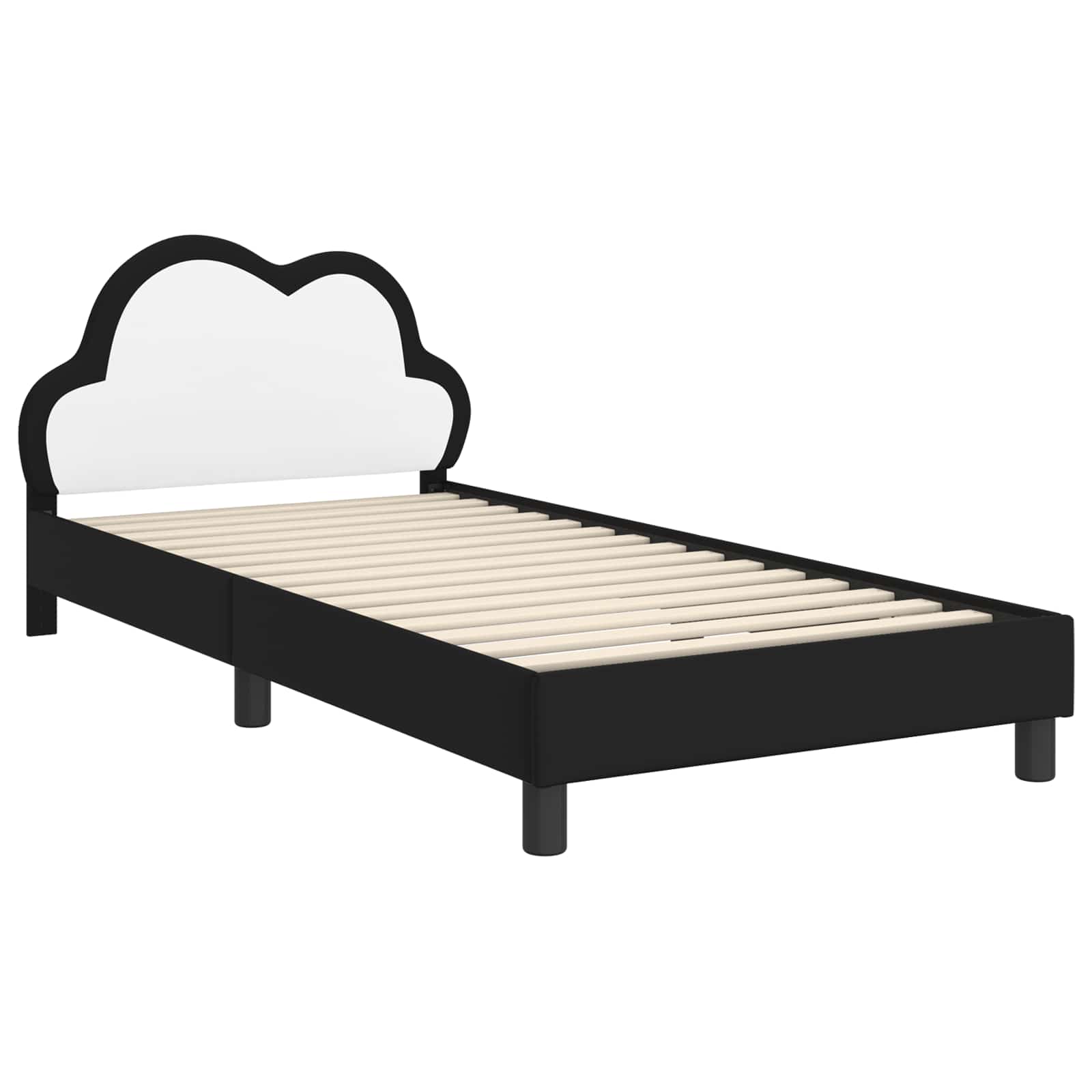 Bedframe voor kinderen met hoofdbord Zwart 90 x 190 cm PU is nu te koop bij PeponiXL, paradijselijk wonen!