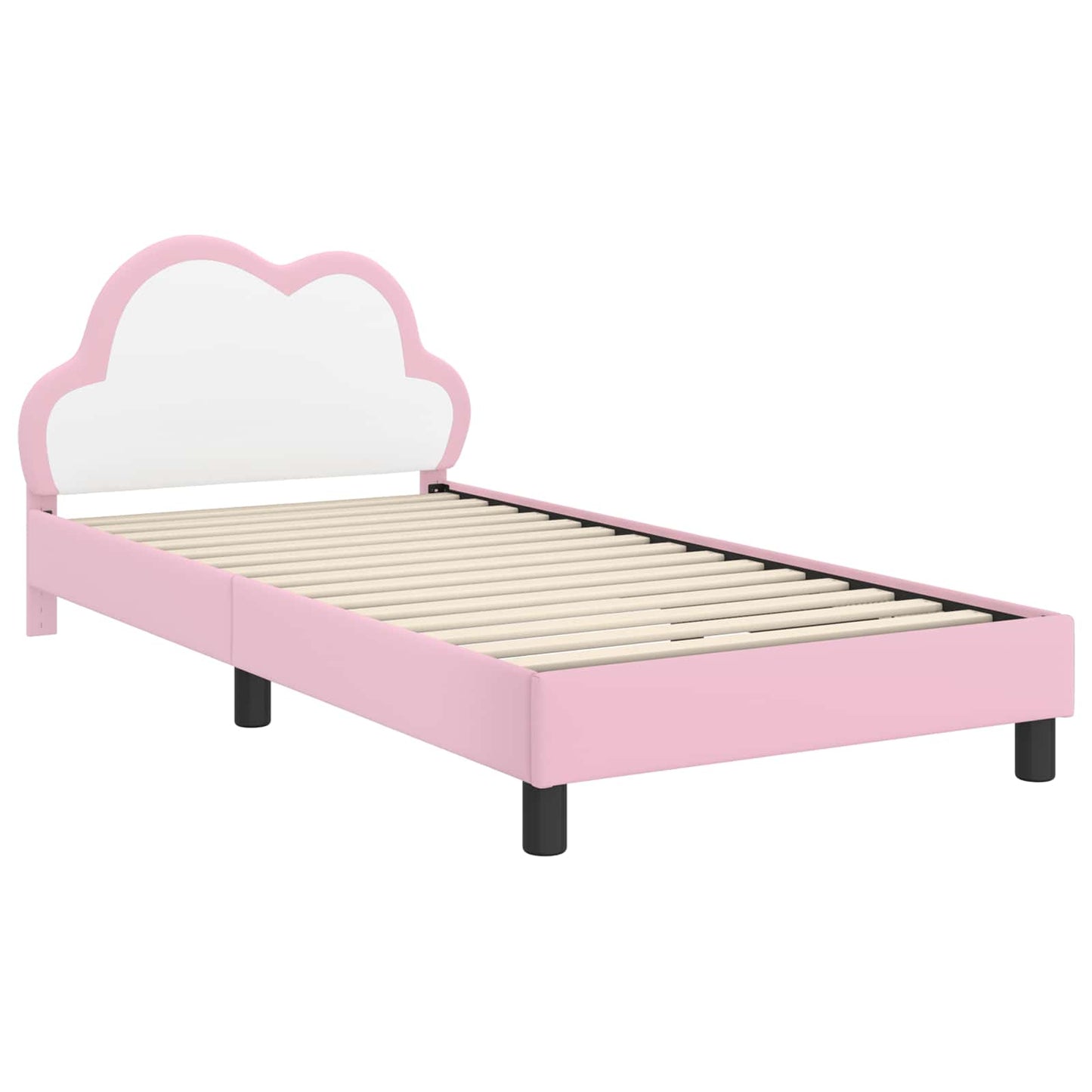 Bedframe voor kinderen met hoofdbord Roze 90 x 200 cm PU is nu te koop bij PeponiXL, paradijselijk wonen!