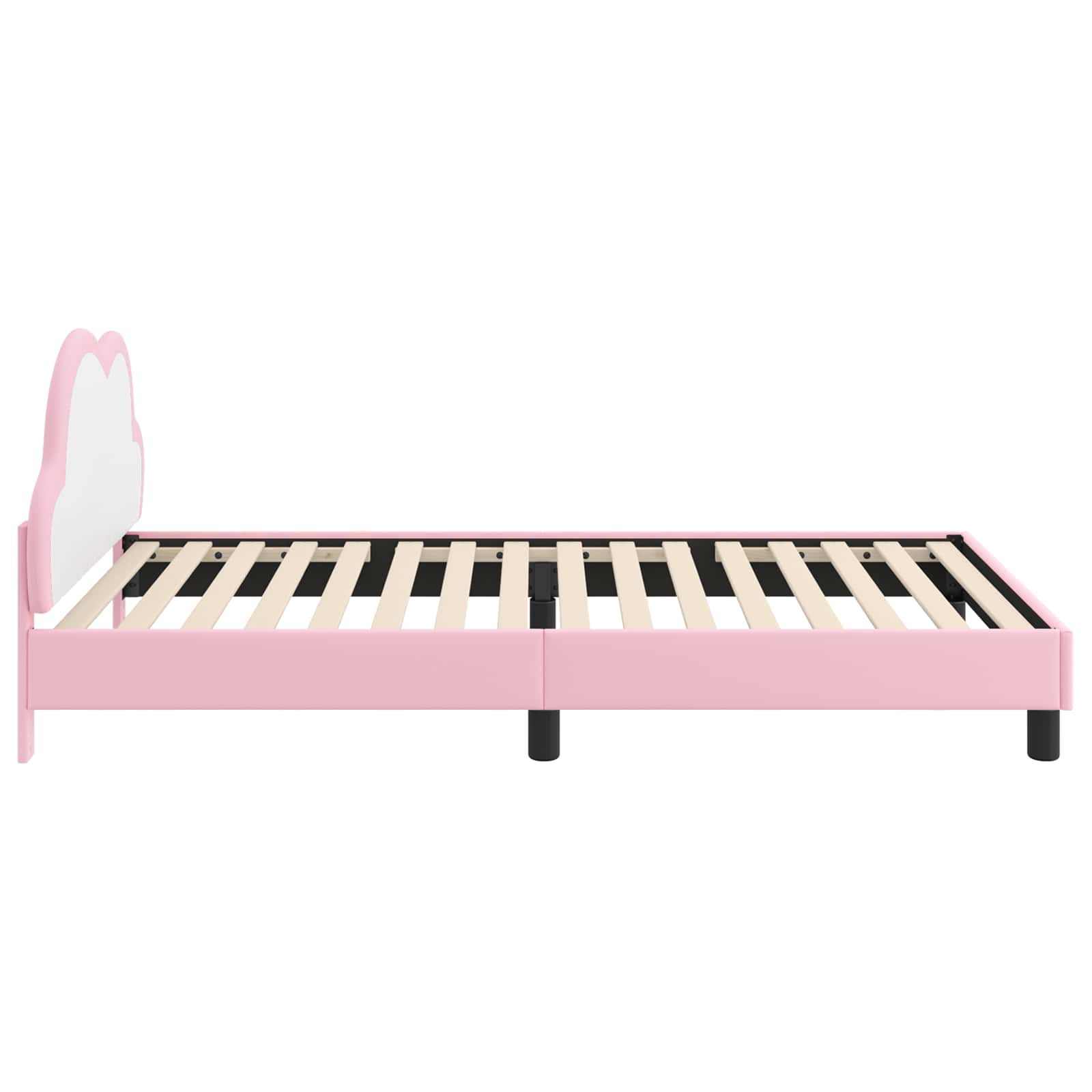 Bedframe voor kinderen met hoofdbord Roze 90 x 200 cm PU is nu te koop bij PeponiXL, paradijselijk wonen!