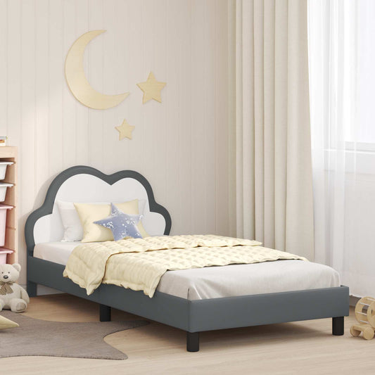 Bedframe voor kinderen met hoofdbord Lichtgrijs 90 x 200 cm PU is nu te koop bij PeponiXL, paradijselijk wonen!