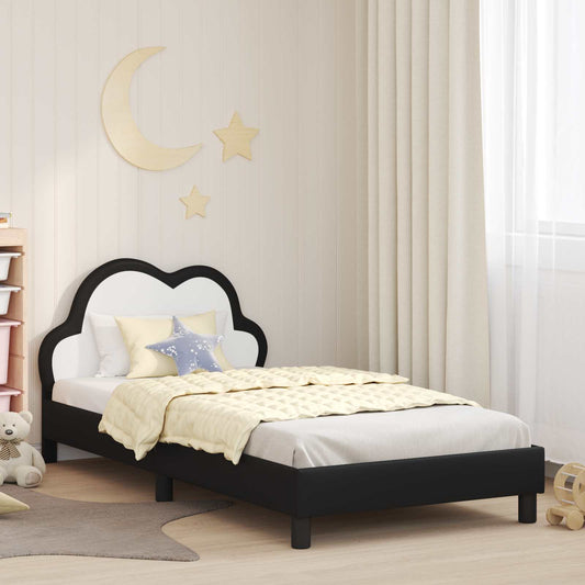 Bedframe voor kinderen met hoofdbord Zwart 90 x 200 cm PU is nu te koop bij PeponiXL, paradijselijk wonen!