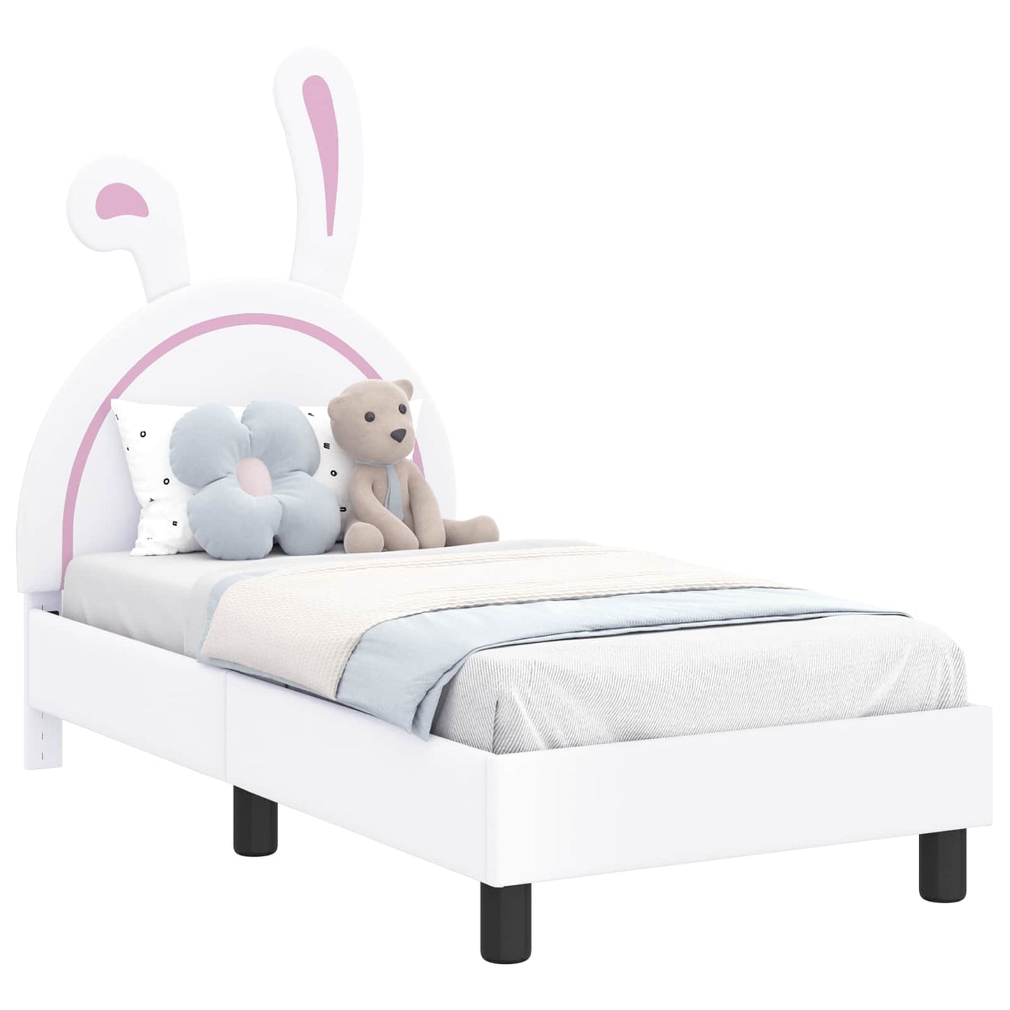 Peuterbedframe met hoofdbord met hoofdeinde Wit 70 x 140 cm PU is nu te koop bij PeponiXL, paradijselijk wonen!