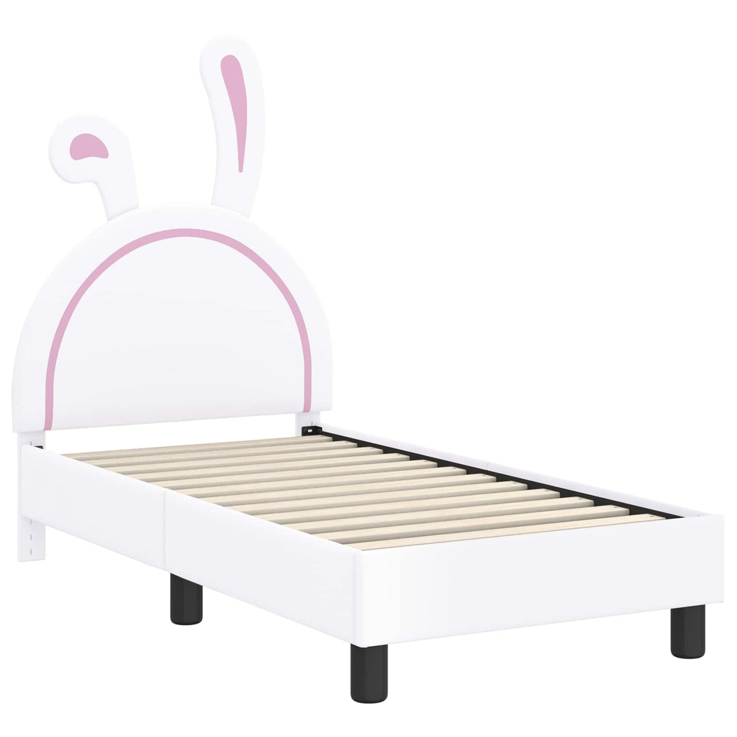 Peuterbedframe met hoofdbord met hoofdeinde Wit 70 x 140 cm PU is nu te koop bij PeponiXL, paradijselijk wonen!